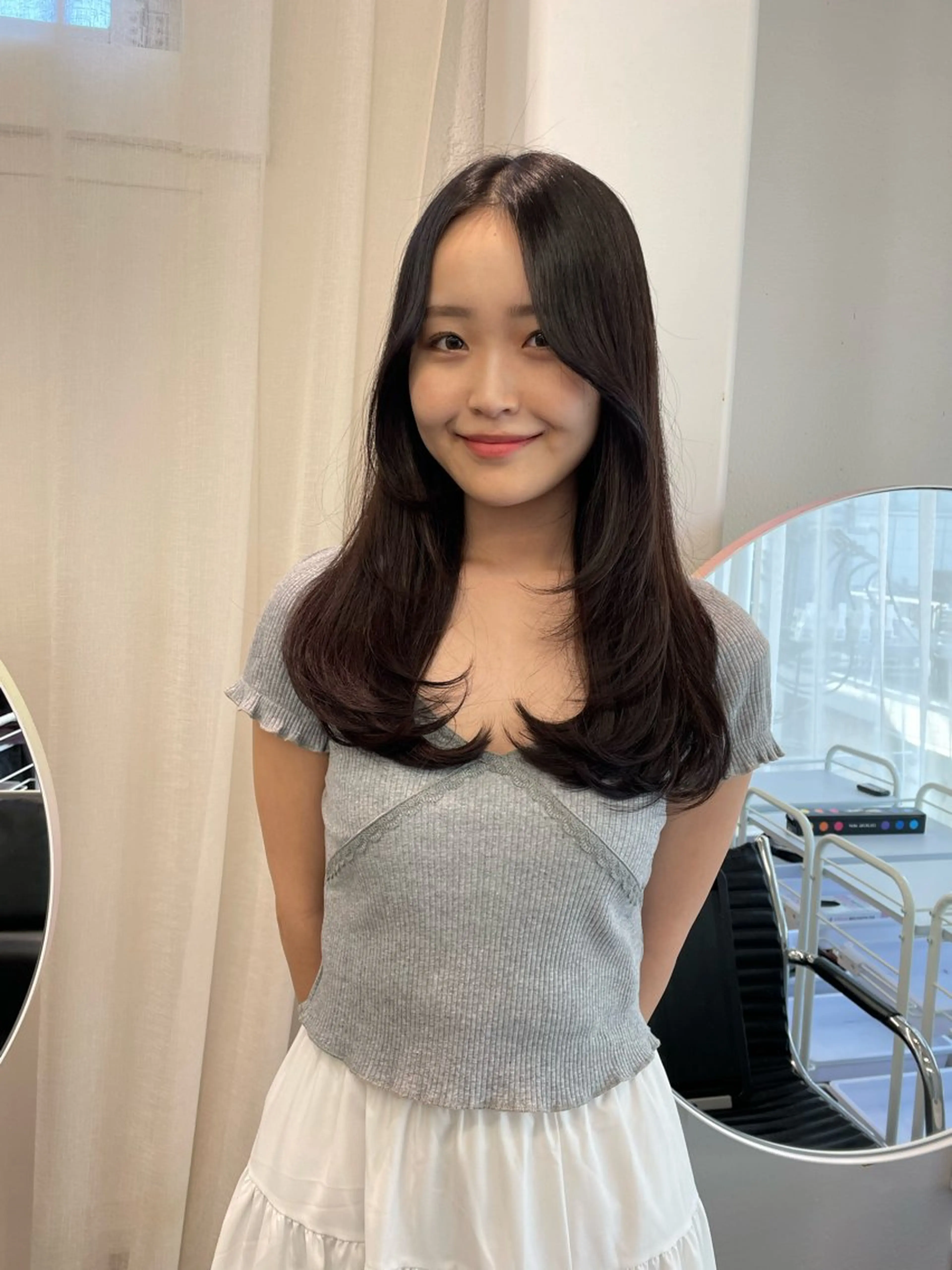 ロング カラー 韓国風ヘア カット ヘアカラー トリートメント レイヤーカット🎀 kanaのヘアスタイル