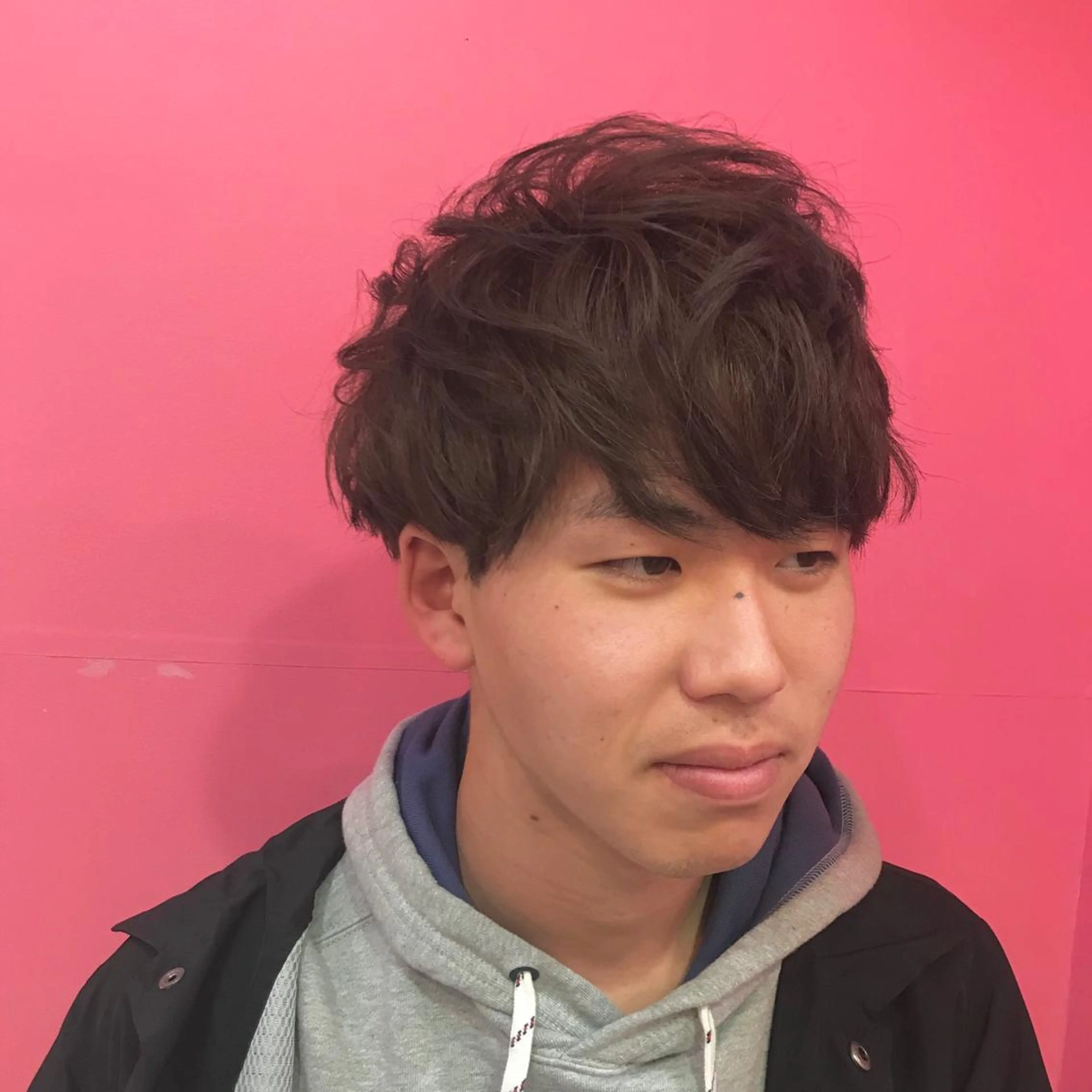 ショート カラー パーマ メンズ マッシュ ベージュカラー カット パーマ Vir by browのヘアスタイル