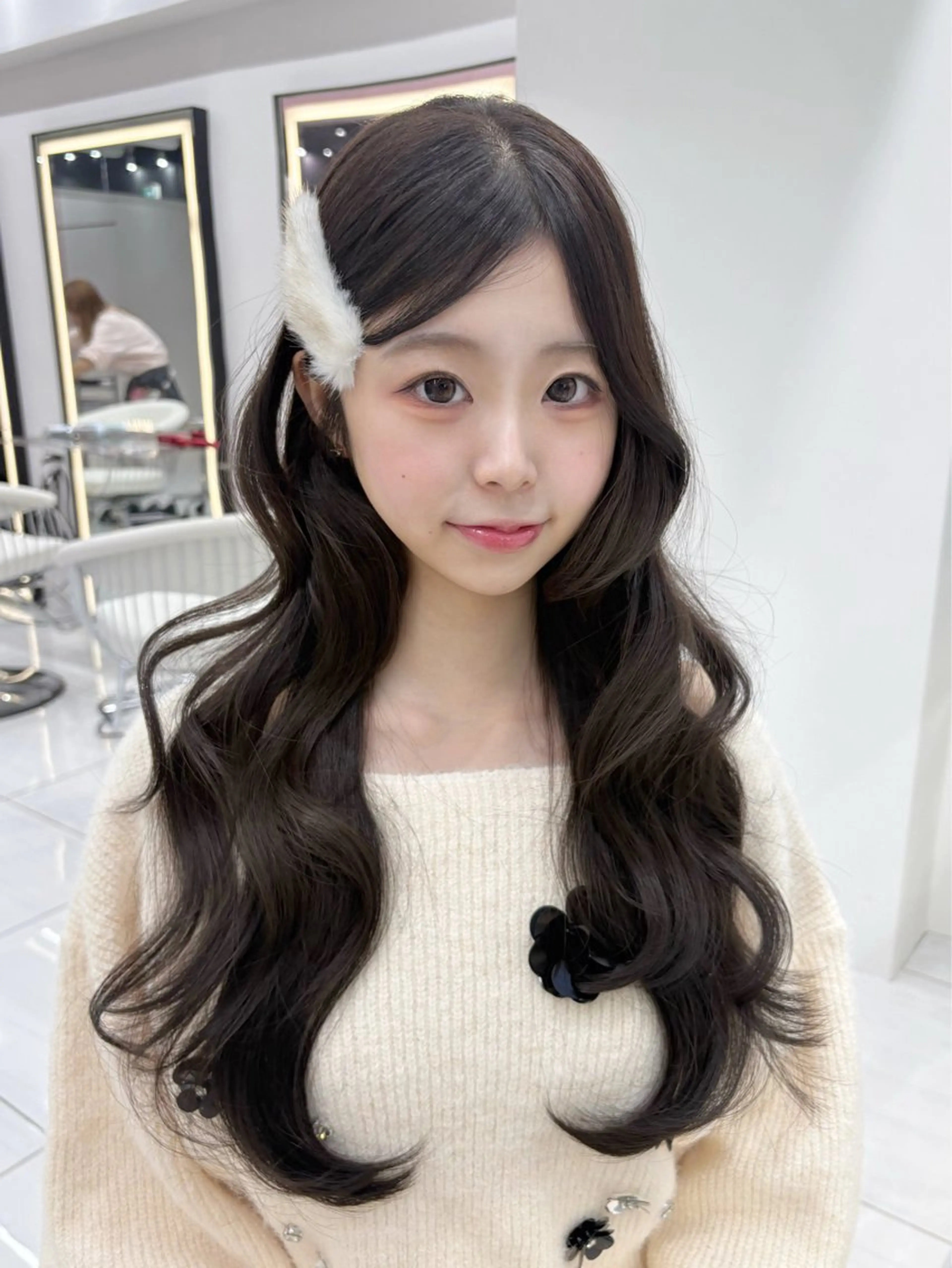 ロング カラー カット ヘアカラー トリートメント 新宿/韓国ヘア 中明度カラー/かやのヘアスタイル