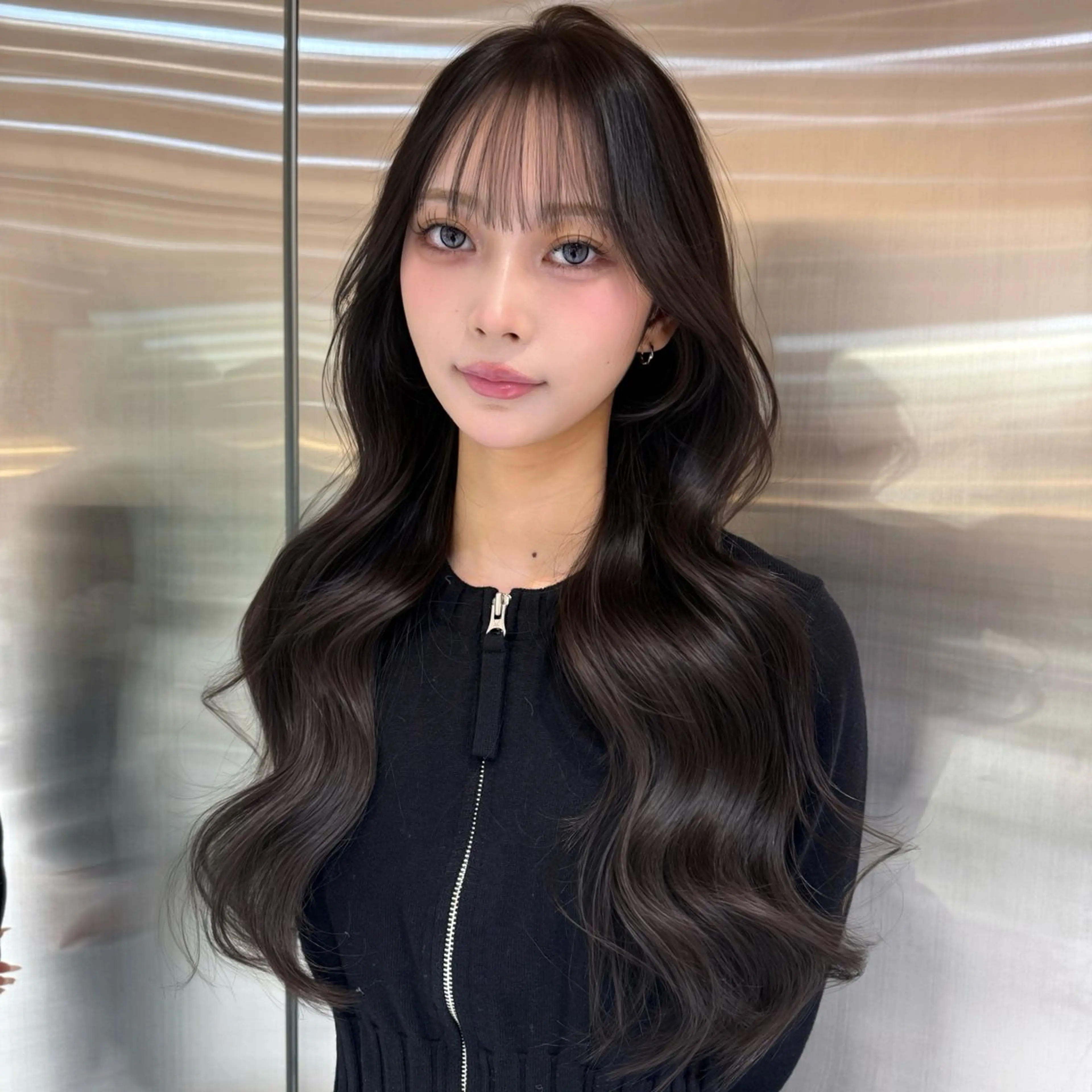 ロング カラー ショコラグレージュ グレージュ カット ヘアカラー トリートメント ハッシュカット/ 艶カラー/RIN🩶のヘアスタイル