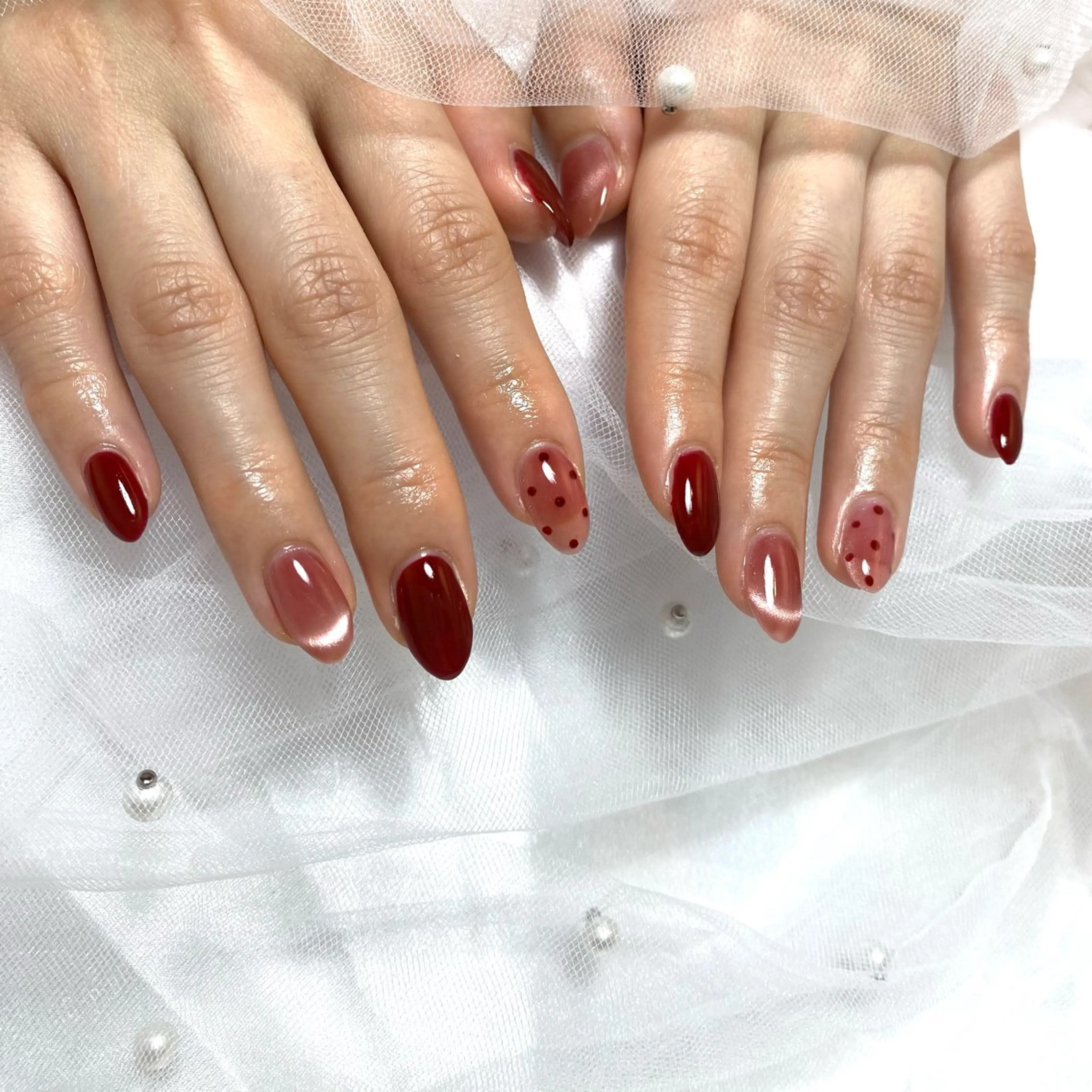 ネイル マグネットネイル ワンカラーネイル ワンホンネイル ハンドネイル Yu-Ri (ゆうり)のネイルデザイン