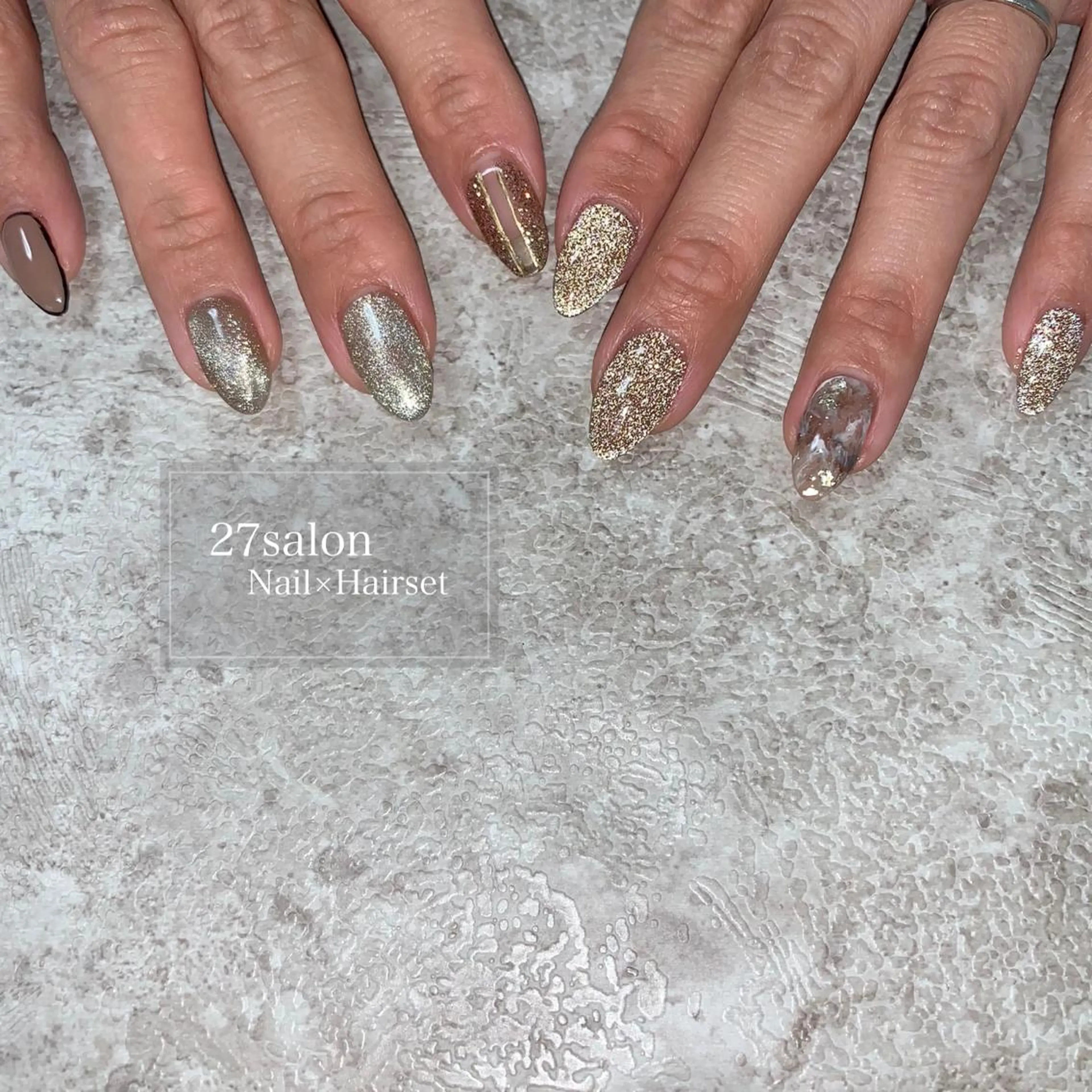 ネイル フラッシュネイル マグネットネイル ハンドネイル 27salon yuinaのネイルデザイン