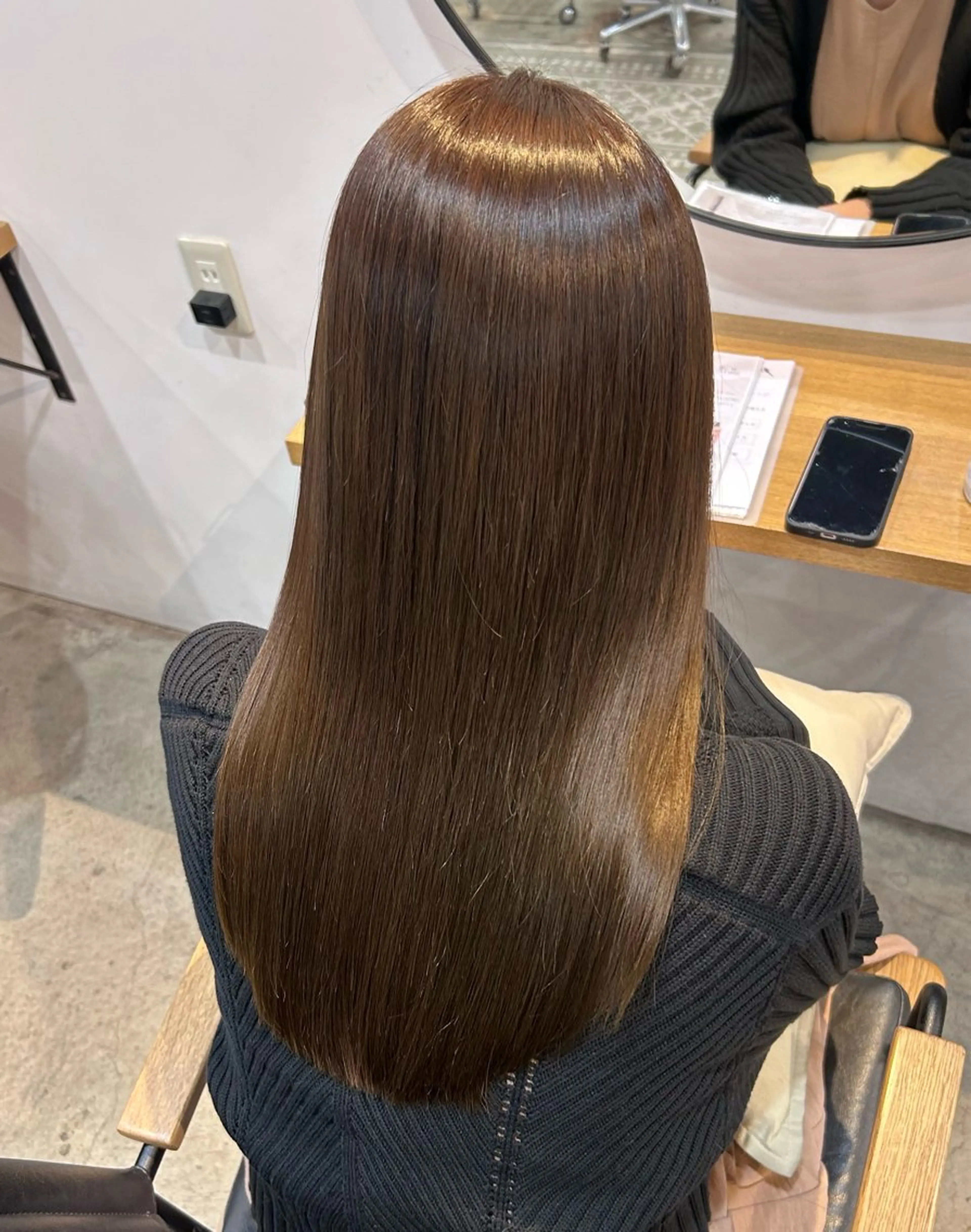 ロング 酸性ストレート カット ヘアカラー 縮毛矯正 トリートメント 梅田髪質改善💕 透明感カラーのヘアスタイル