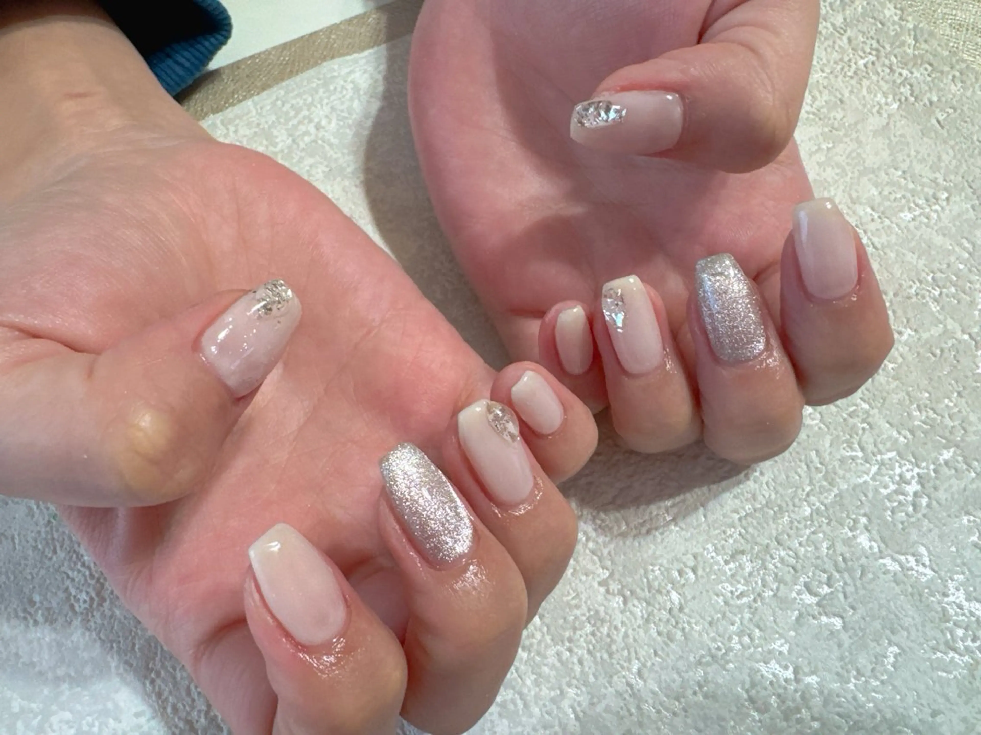 ネイル オーロラネイル フットネイル フレンチネイル ジェルネイル 韓国ネイル ハンドネイル kikinail 溝の口のネイルデザイン