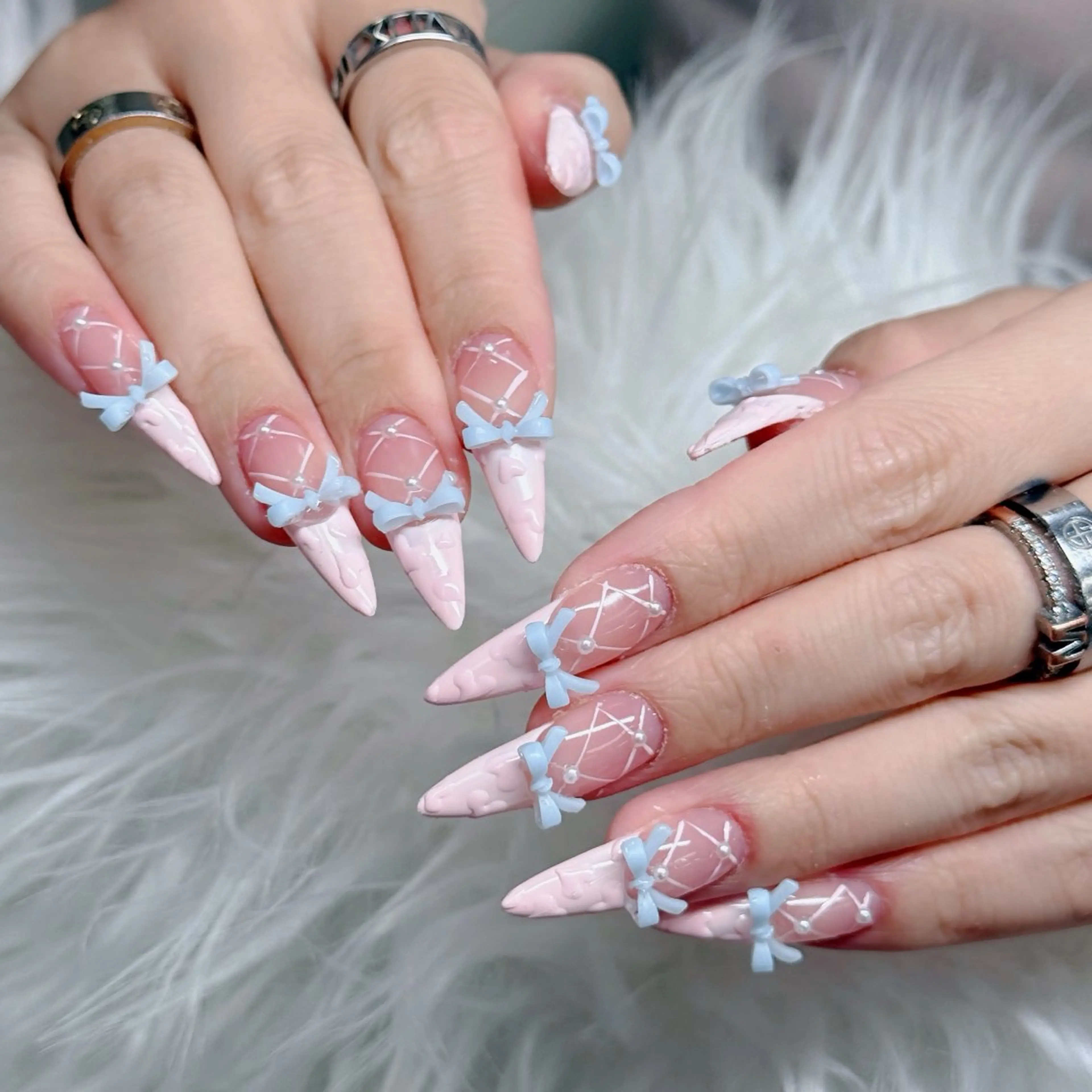 ネイル フットネイル フレンチネイル グラデーション 韓国ネイル ロングネイル ハンドネイル Hani Nail Salonのネイルデザイン