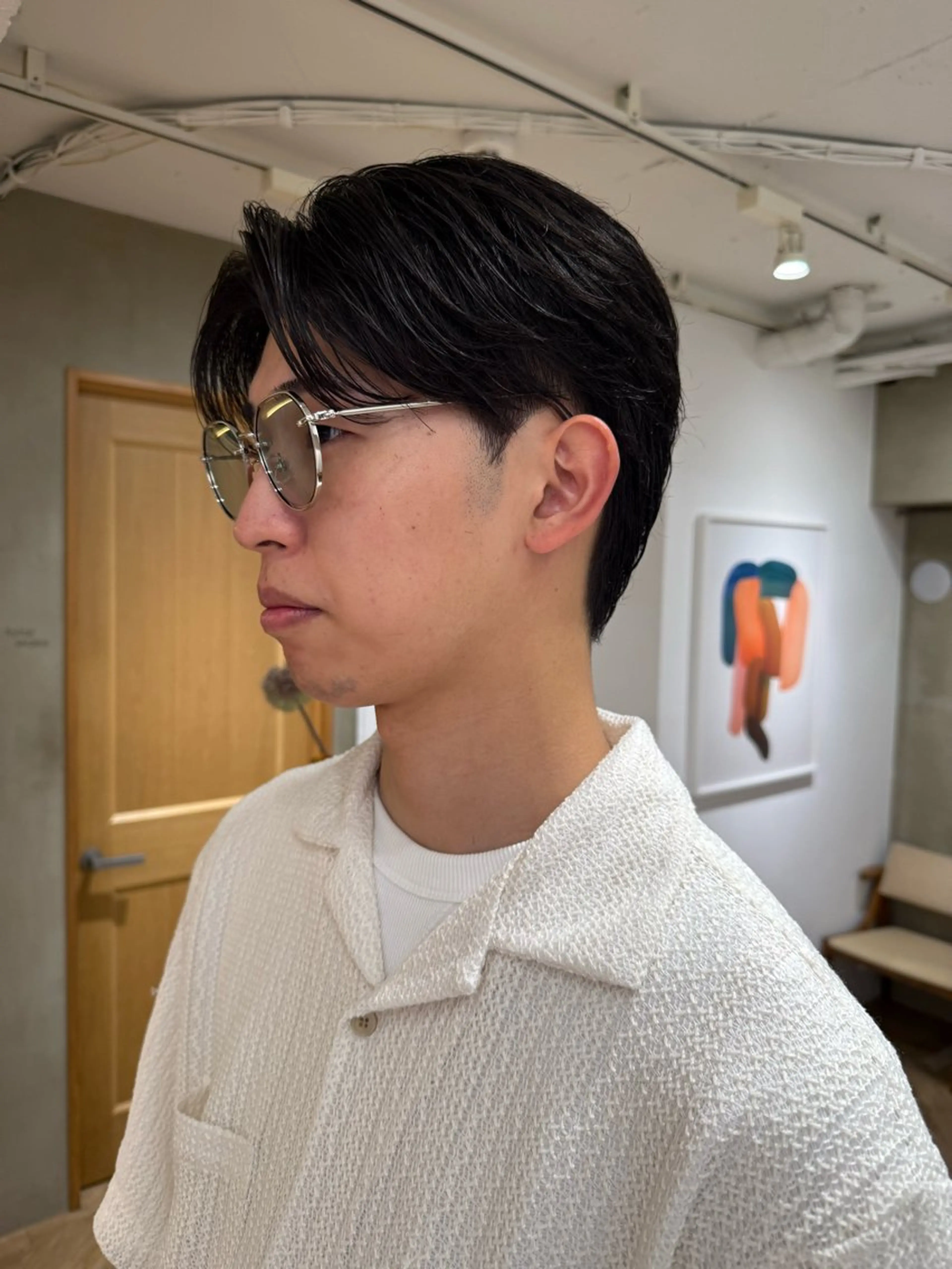 ショート メンズ カット センターパート 田形清流のヘアスタイル