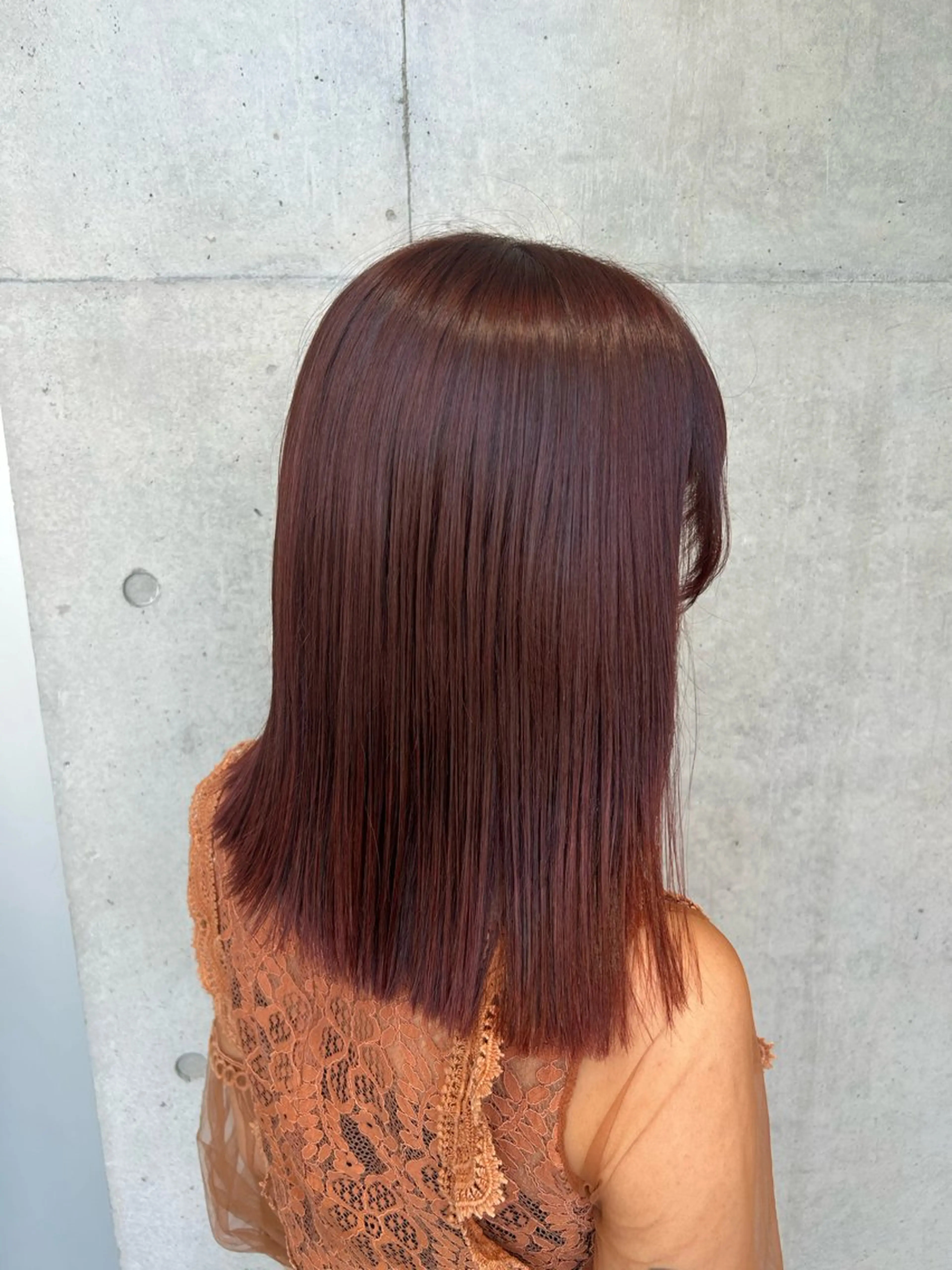 ミディアム カラー ヘアアレンジ カット ヘアカラー トリートメント ボブ艶モテカラー🫧 カリンのヘアスタイル