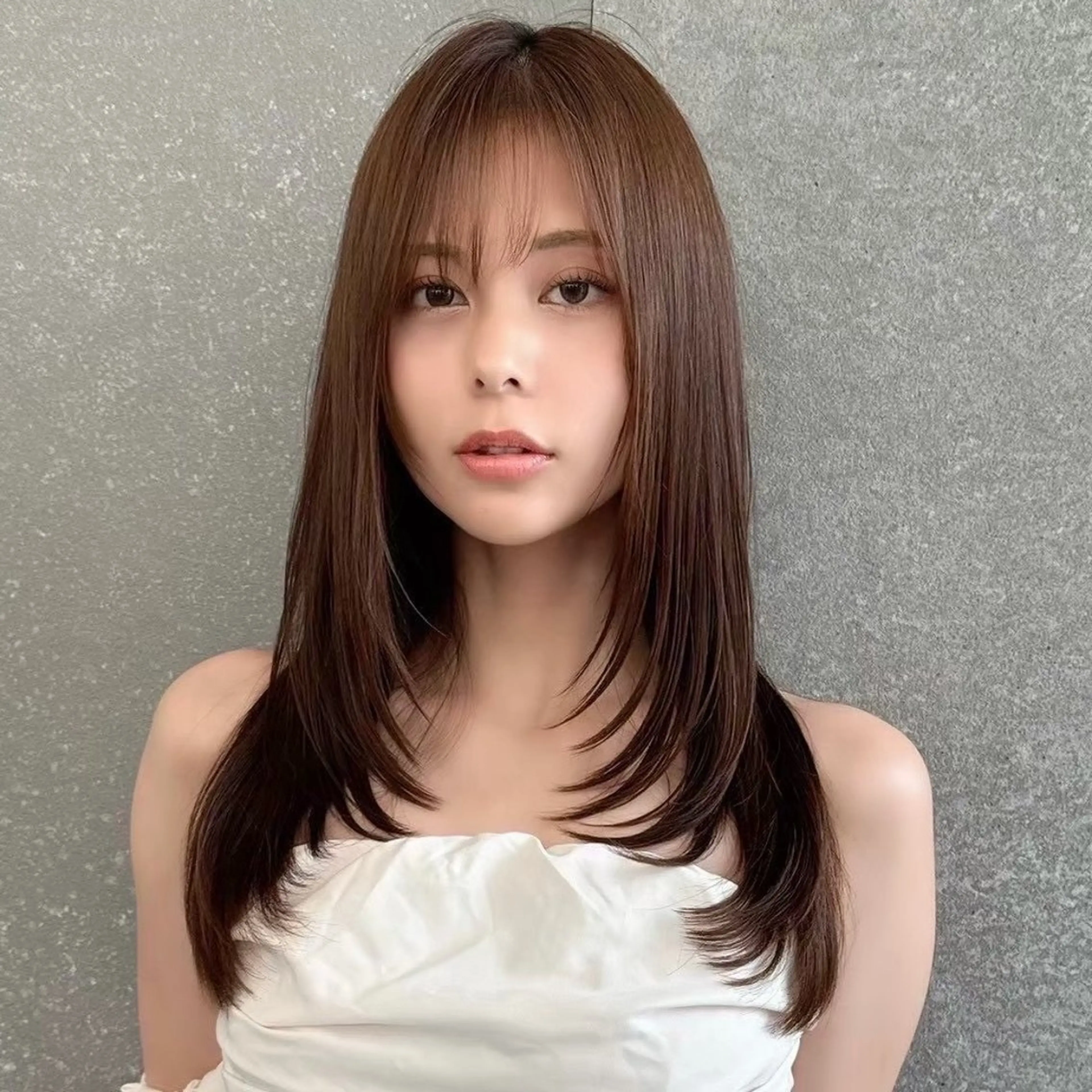 ロング ボブ/レイヤー/ 縮毛矯正/ 渡邊莉玖のヘアスタイル