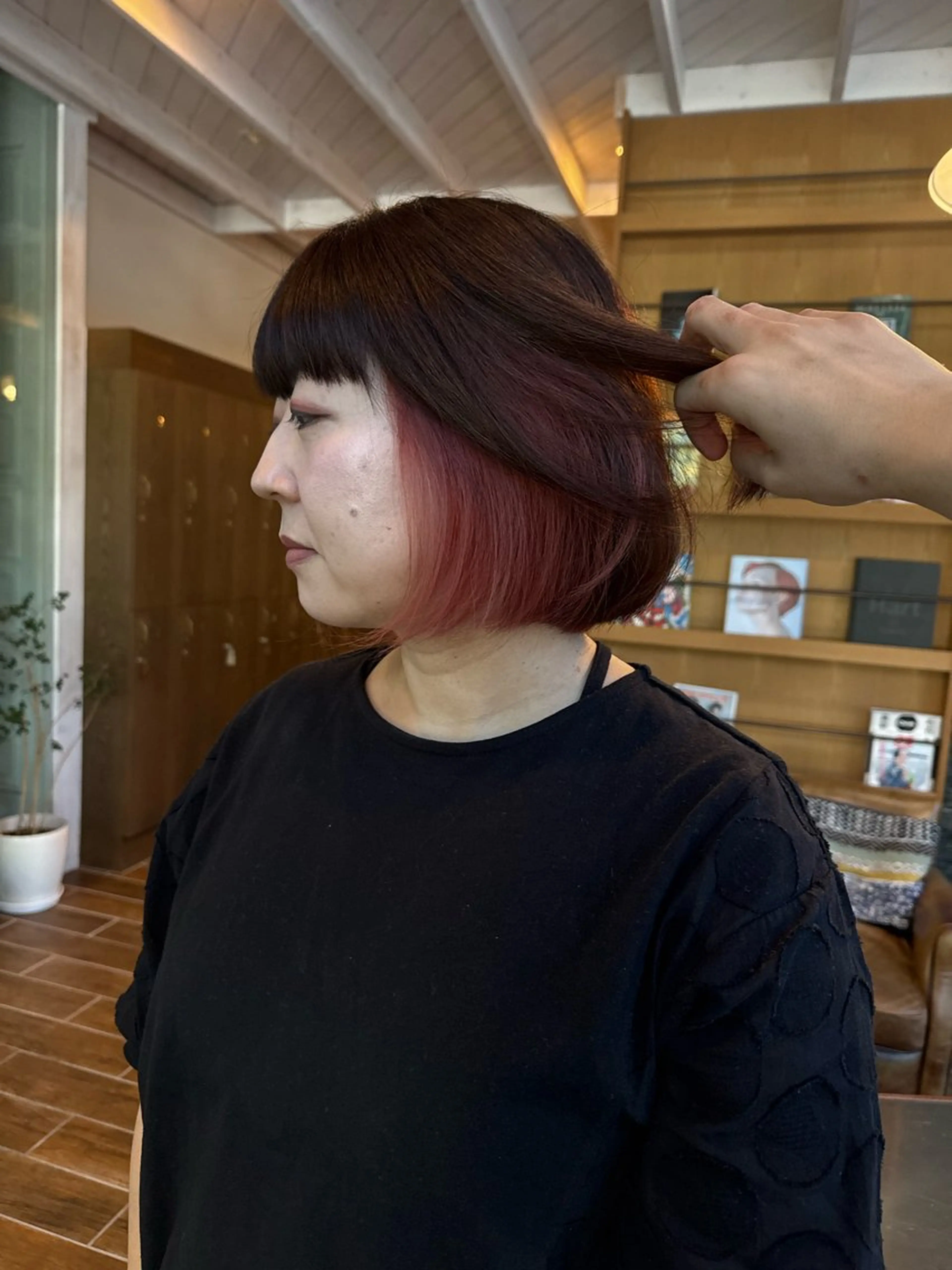 ミディアム カラー ヘアカラー 村上 輝のヘアスタイル