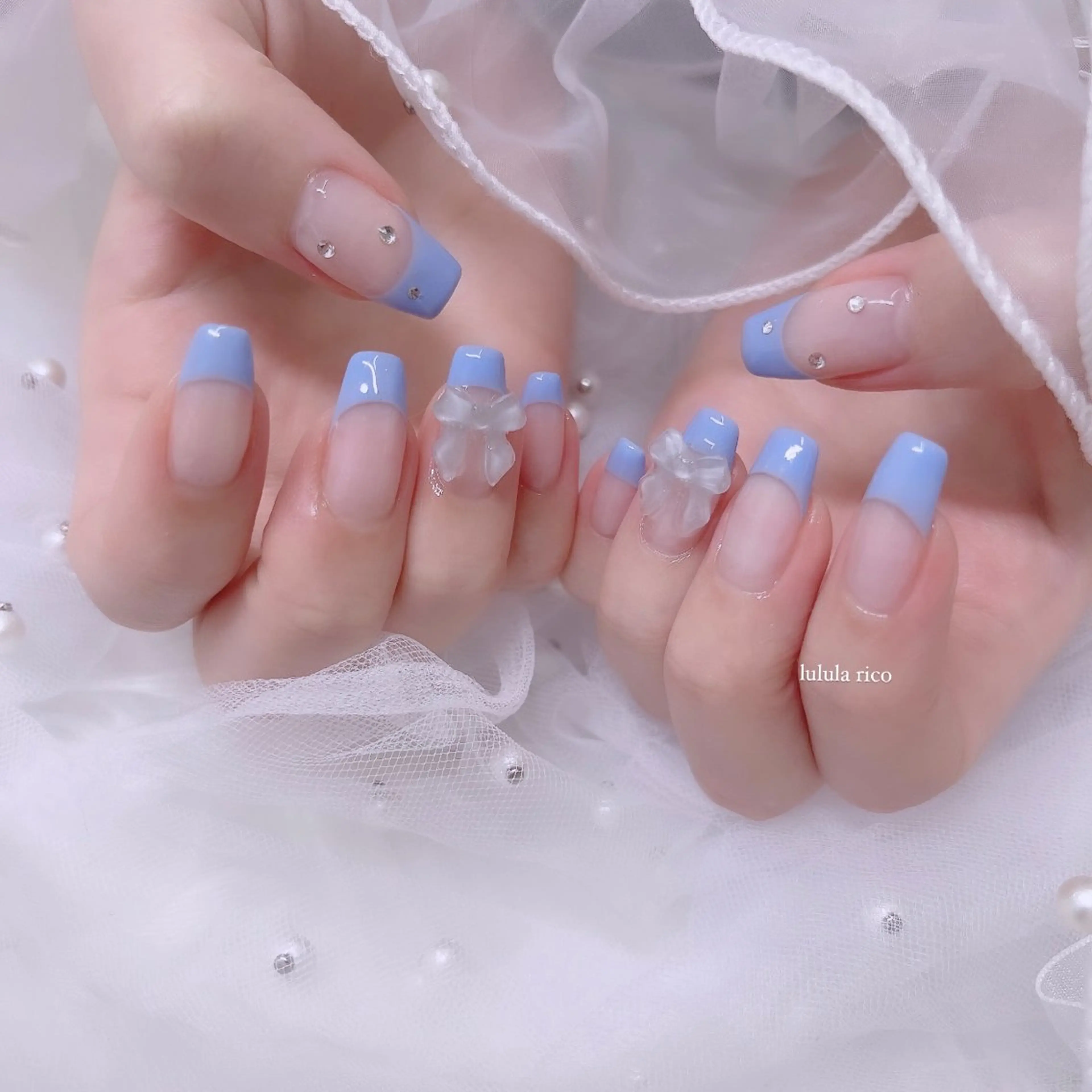 ネイル フレンチネイル リボン 春ネイル lulula ricoのエステ・リラクイメージ