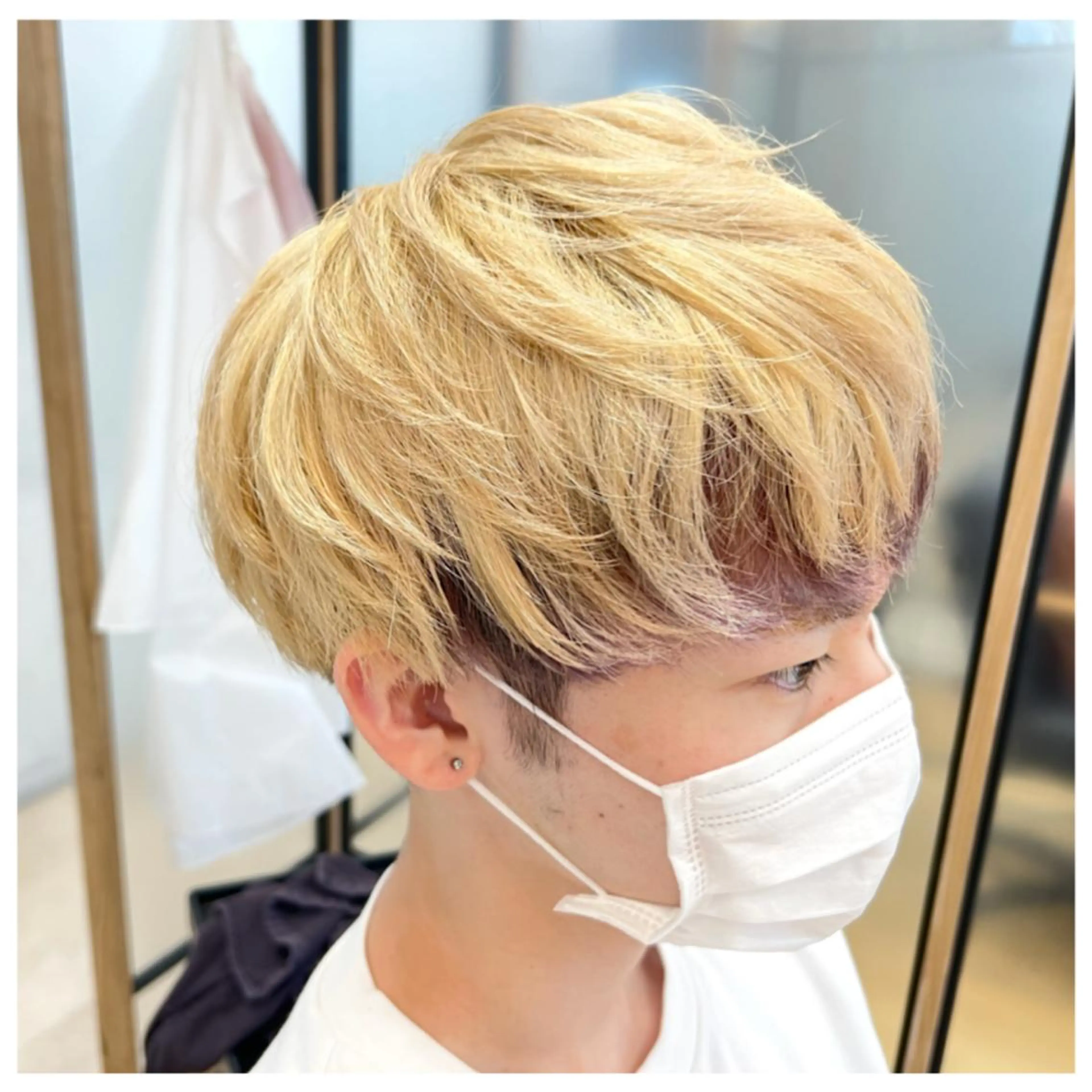 カラー メンズ ブロンド ラベンダーカラー まちだ ひとみのヘアスタイル