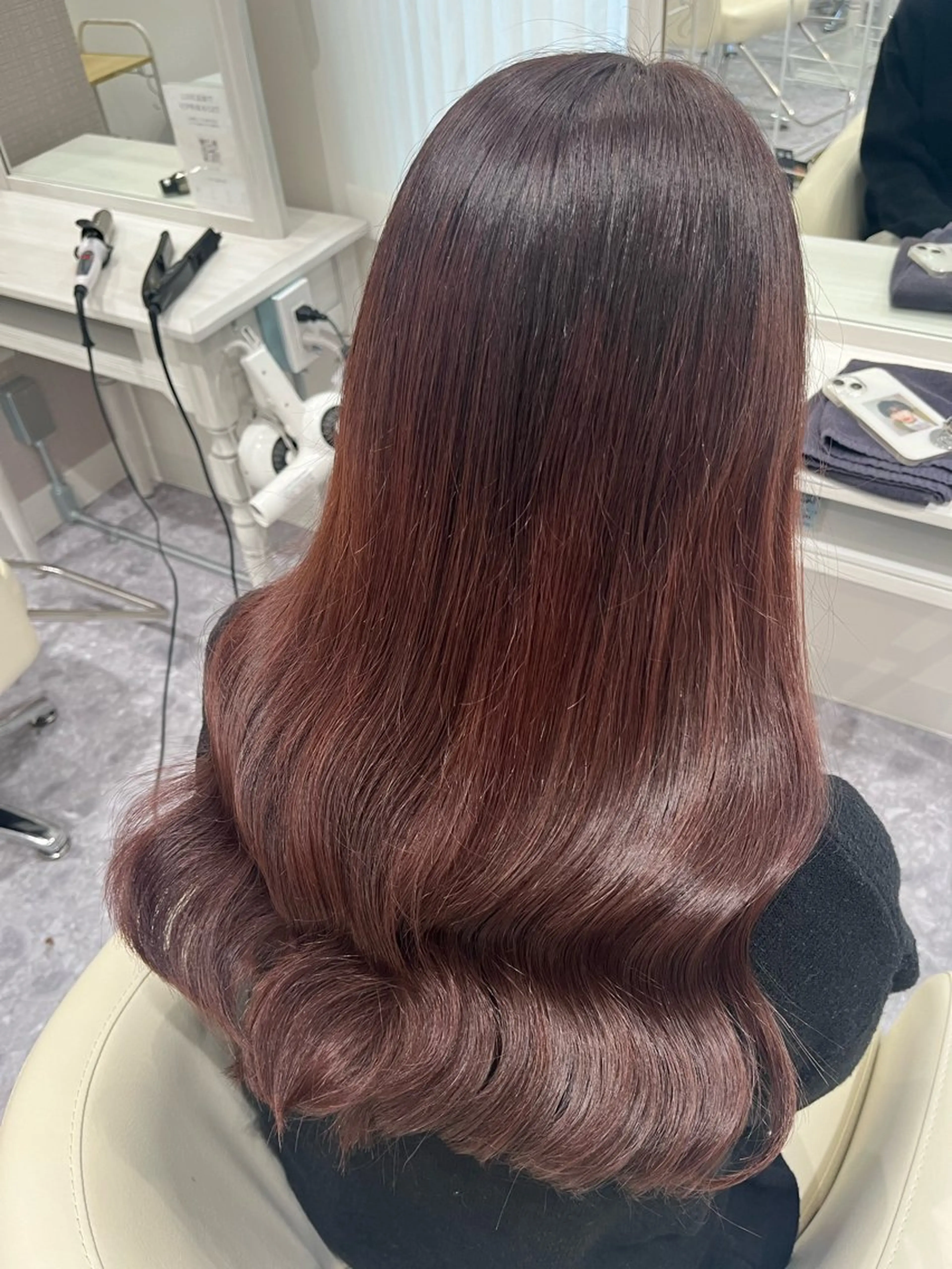 ロング カラー カット ヘアカラー トリートメント 河西 楓のヘアスタイル