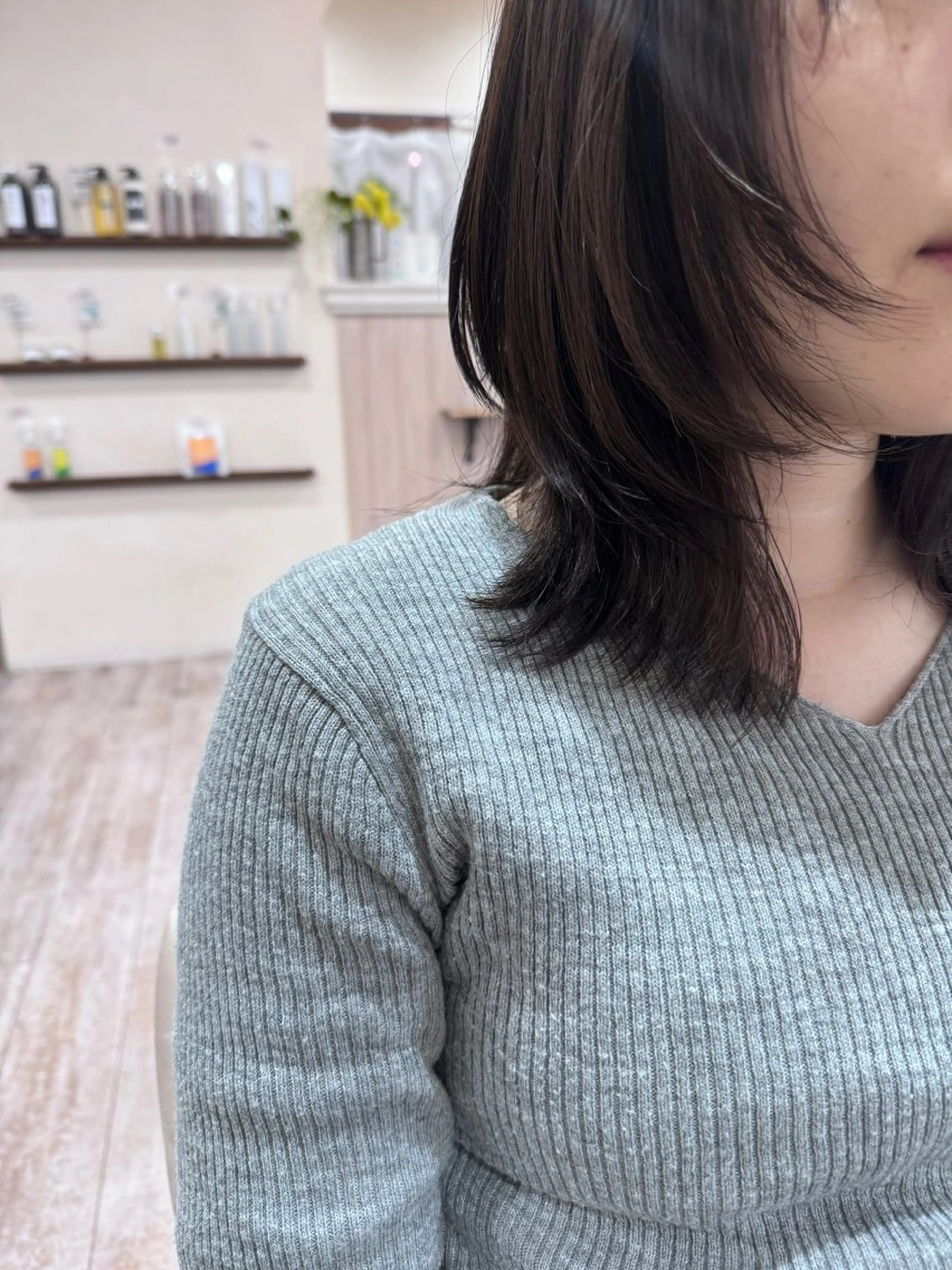 ミディアム ボブ 顔まわりレイヤー 髪質改善 レイヤーカット ウルフカット カット ヘアカラー トリートメント 新越谷noble店長 松本拓也▶◀*.のヘアスタイル