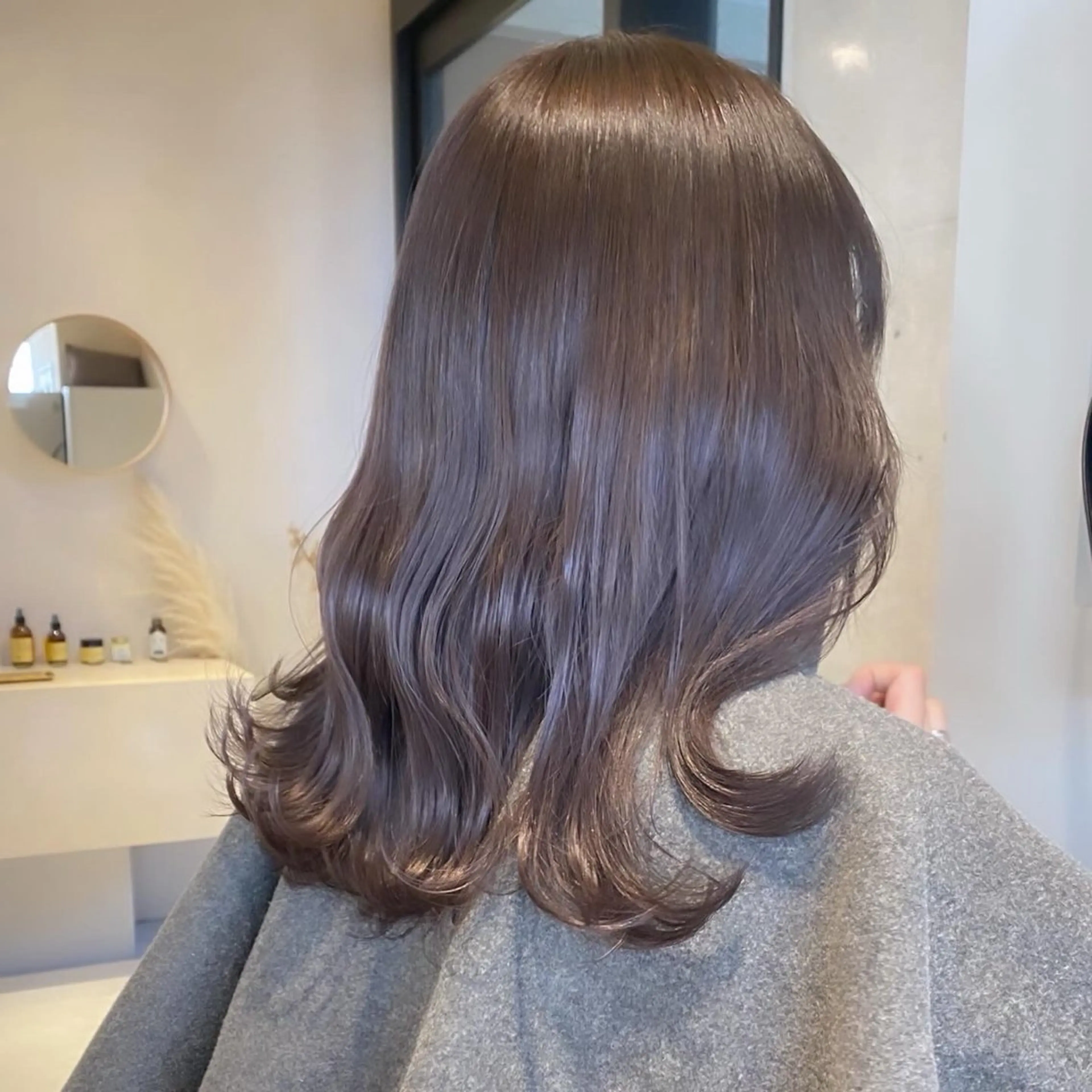 ミディアム カラー ボブ/ミニボブ 透明感カラーkadoのヘアスタイル