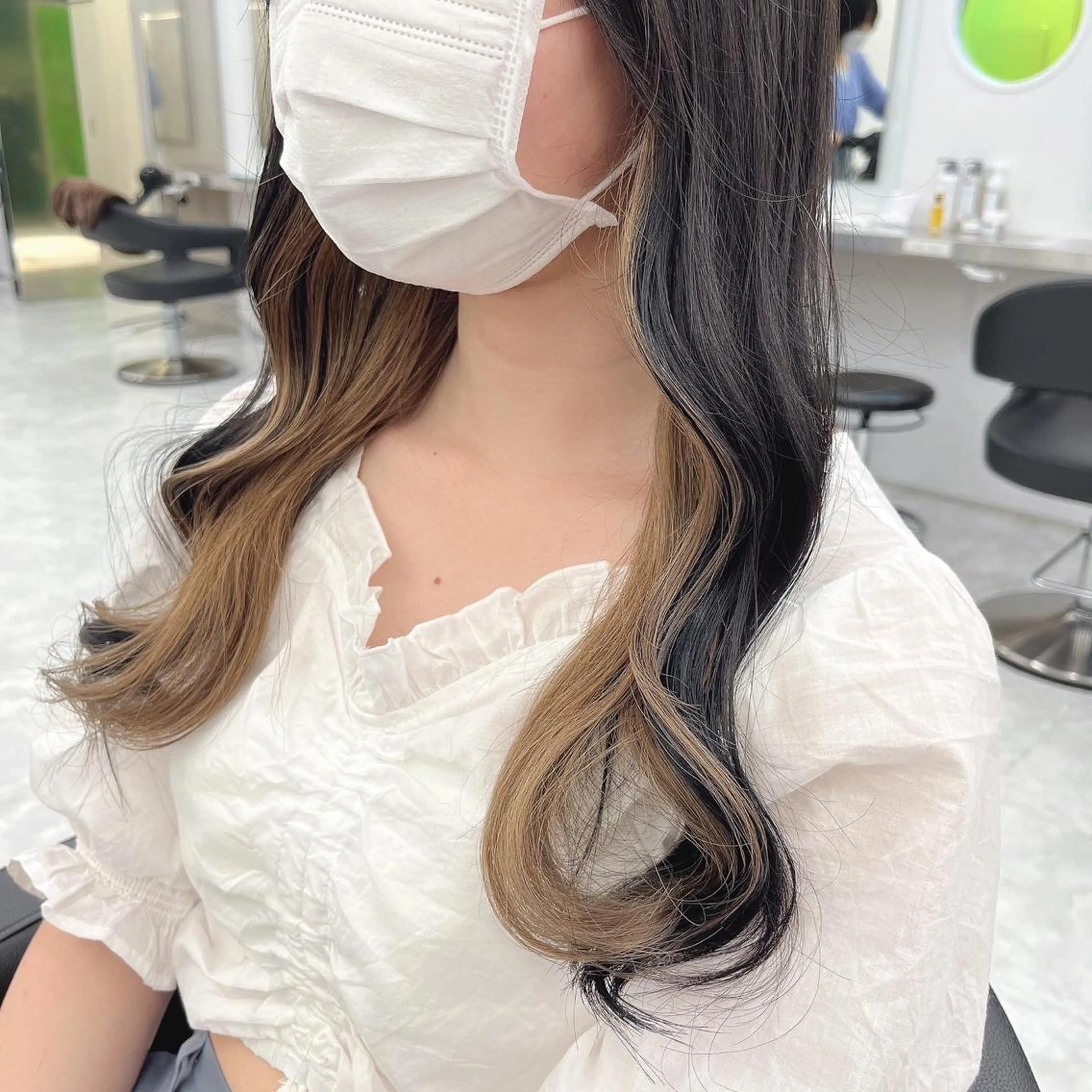 ロング ヘアカラー トリートメント ヘッドスパ 💗韓国暖色ヘア NO.1💗🪽のヘアスタイル