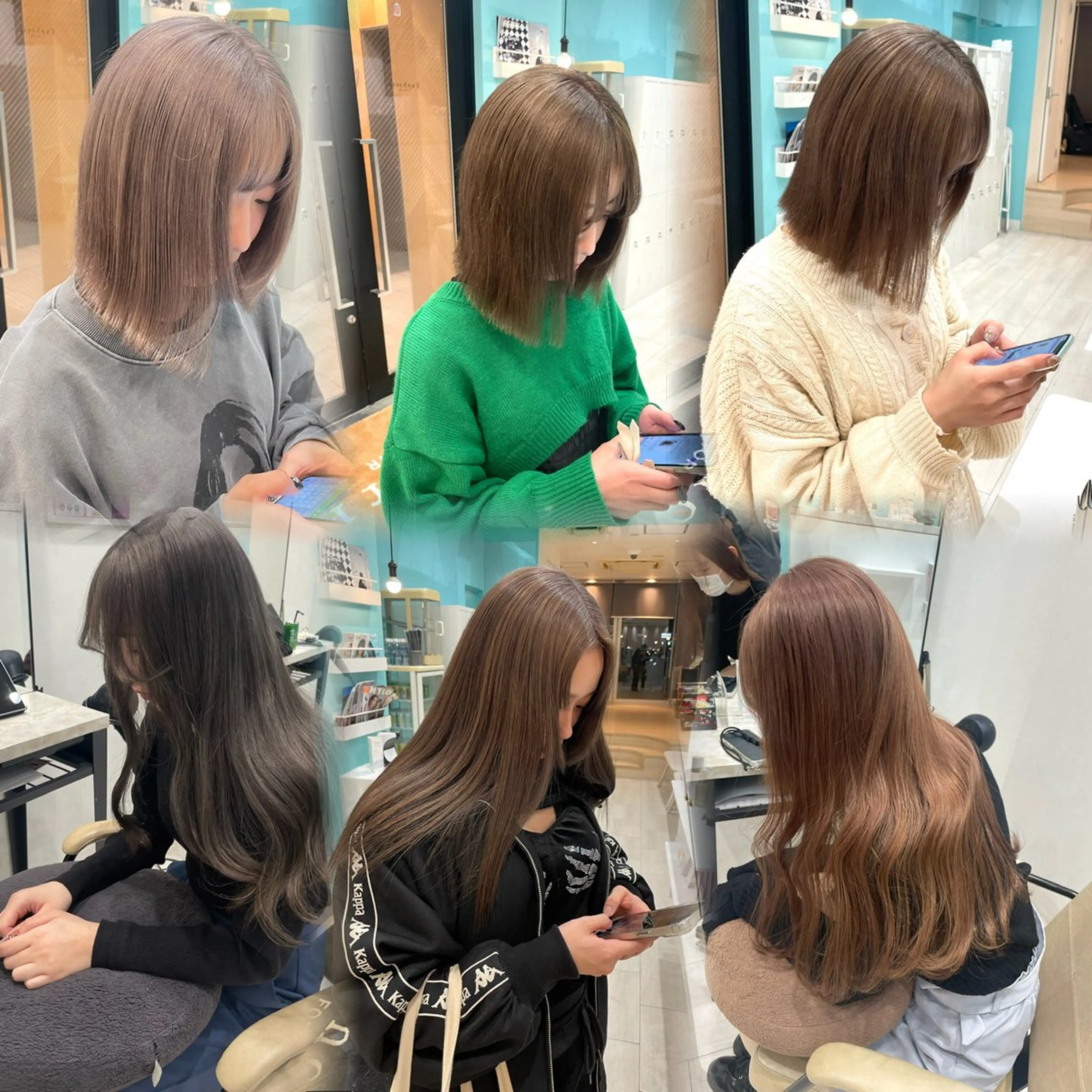 セミロング カラー ブリーチ ブルーカラー ケアブリーチ 透明感カラー グレージュ 韓国風ハッシュカット 似合わせレイヤー池袋のヘアスタイル