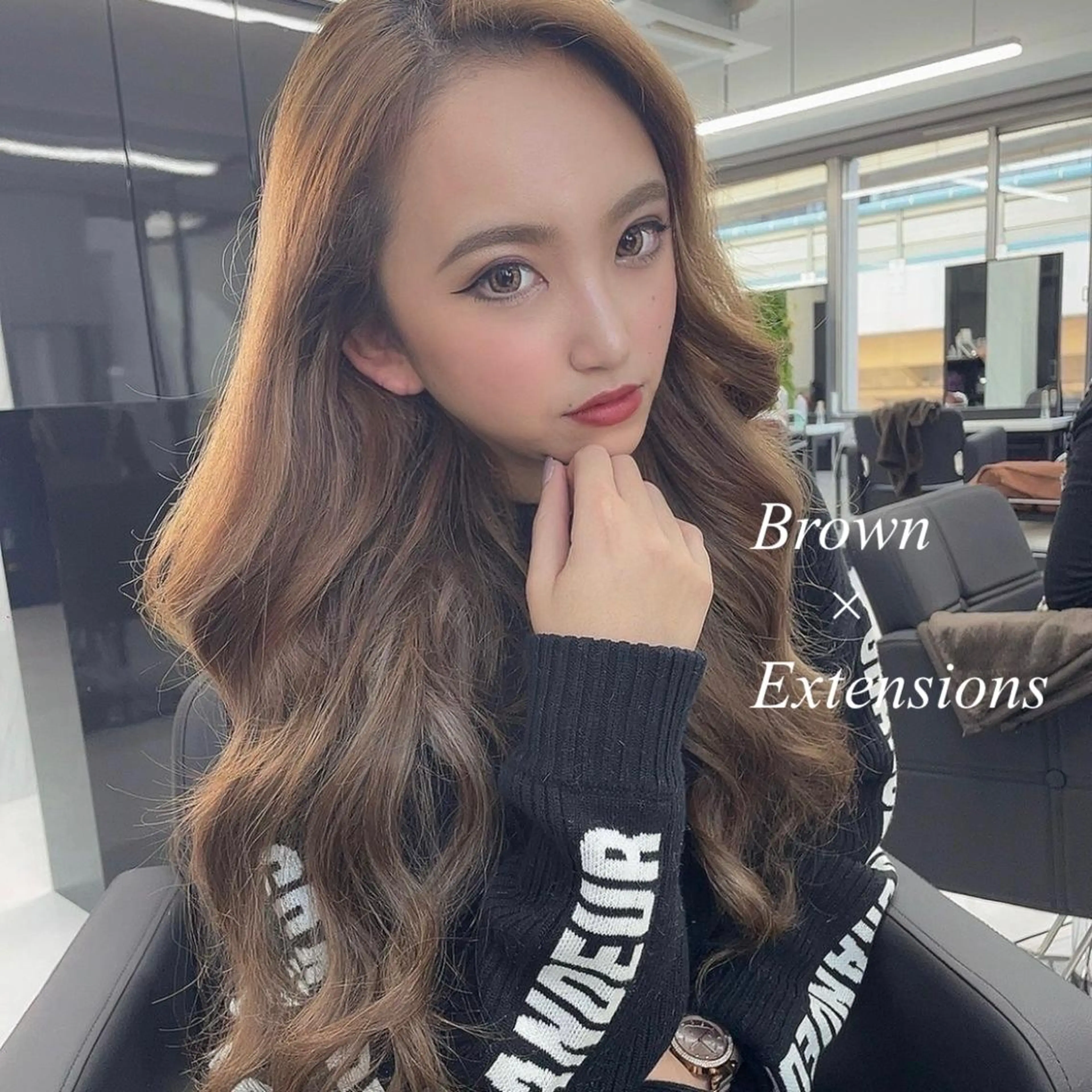 ロング カラー シールエクステ ハイトーンカラー エクステ シールエクステ特化 ハイトーン、NANAのヘアスタイル