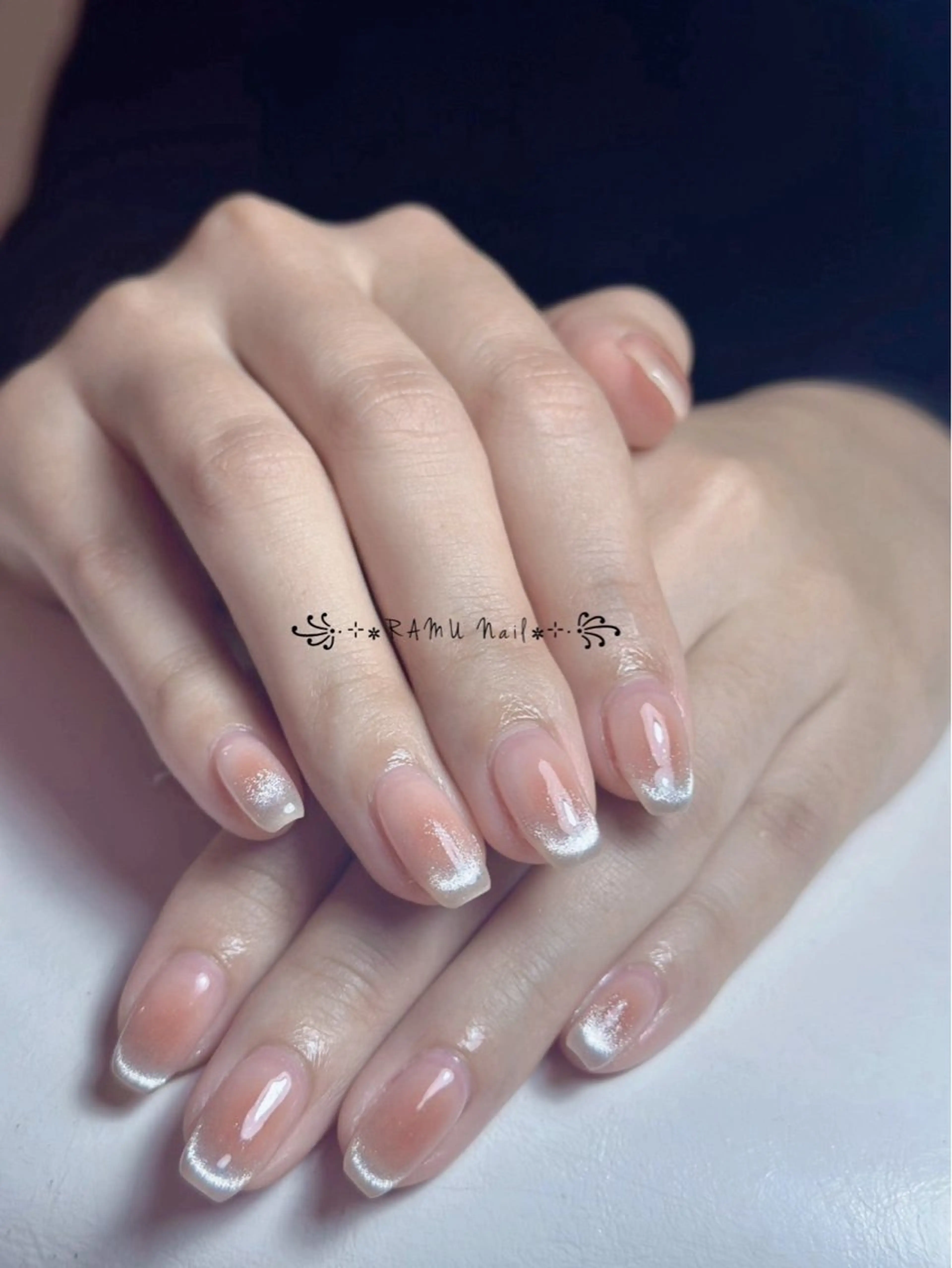 ネイル チークネイル キラキラネイル マグネットネイル ミラーネイル ピンク ハンドネイル RAMU Nail 恵比寿店のネイルデザイン