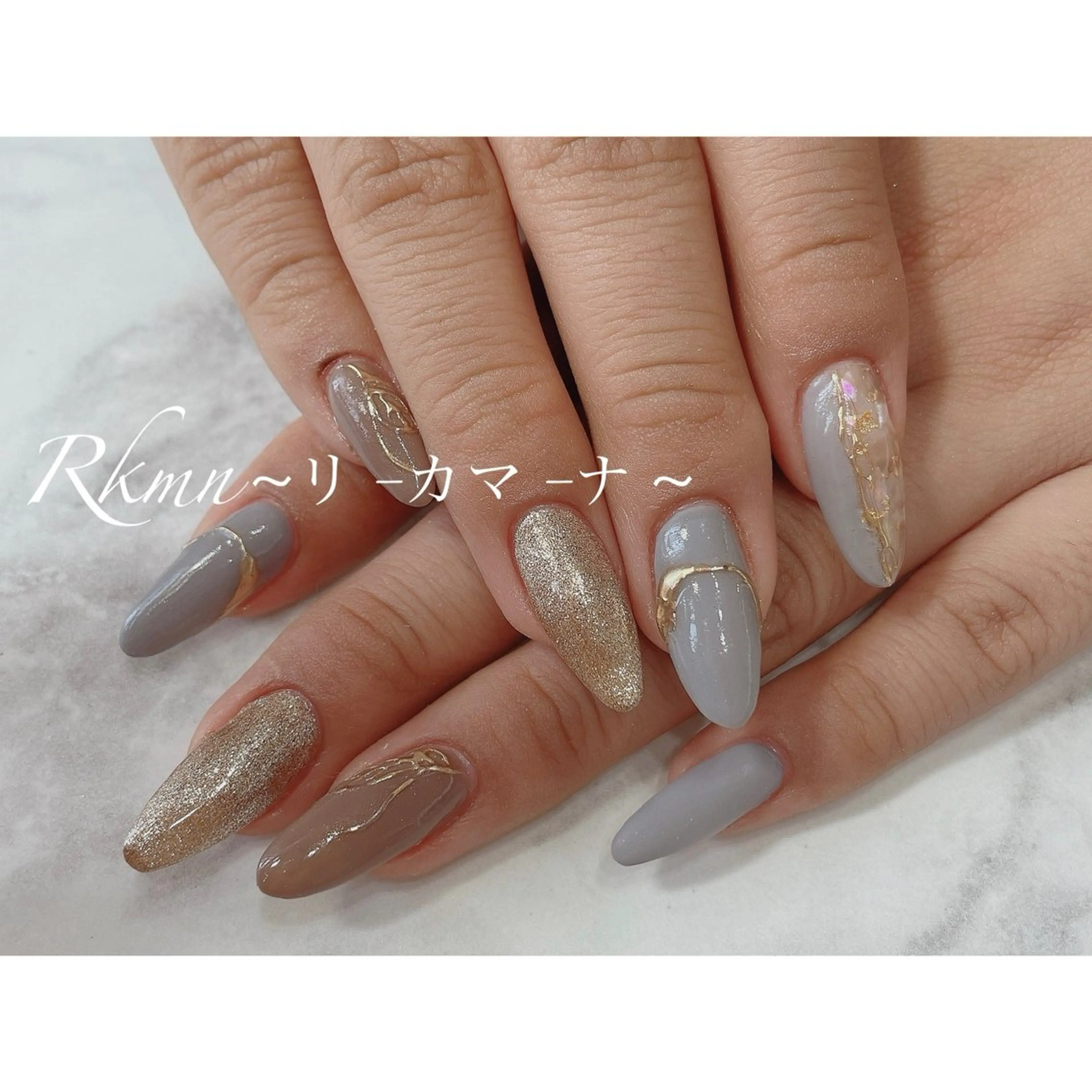 ネイル アートネイル ミラーネイル ニュアンスネイル 春ネイル ハンドネイル フットネイル ハンドケア Rkmn ~リ-カマ-ナ~のネイルデザイン