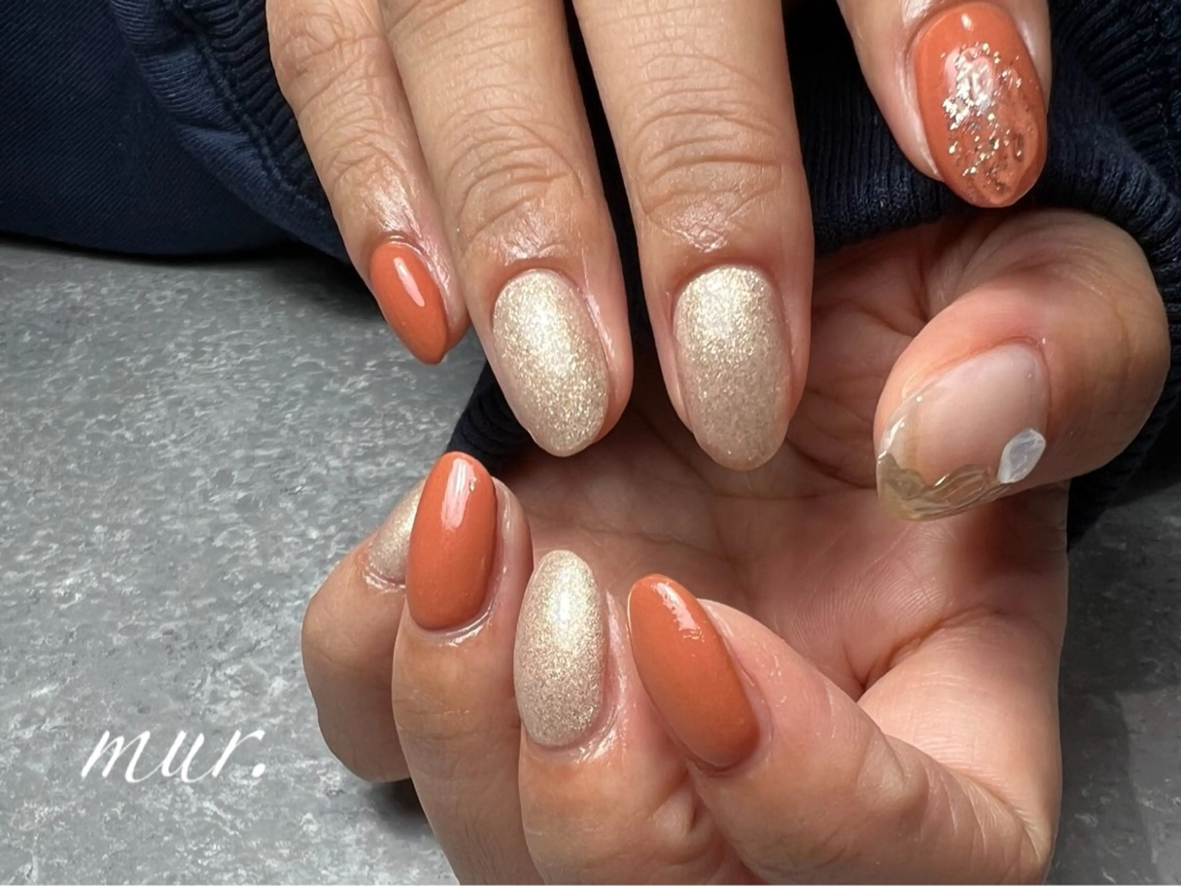 ネイル アートネイル ジェルネイル キラキラネイル ラメ(グリッター) ミラーネイル nailsalon mur.のネイルデザイン