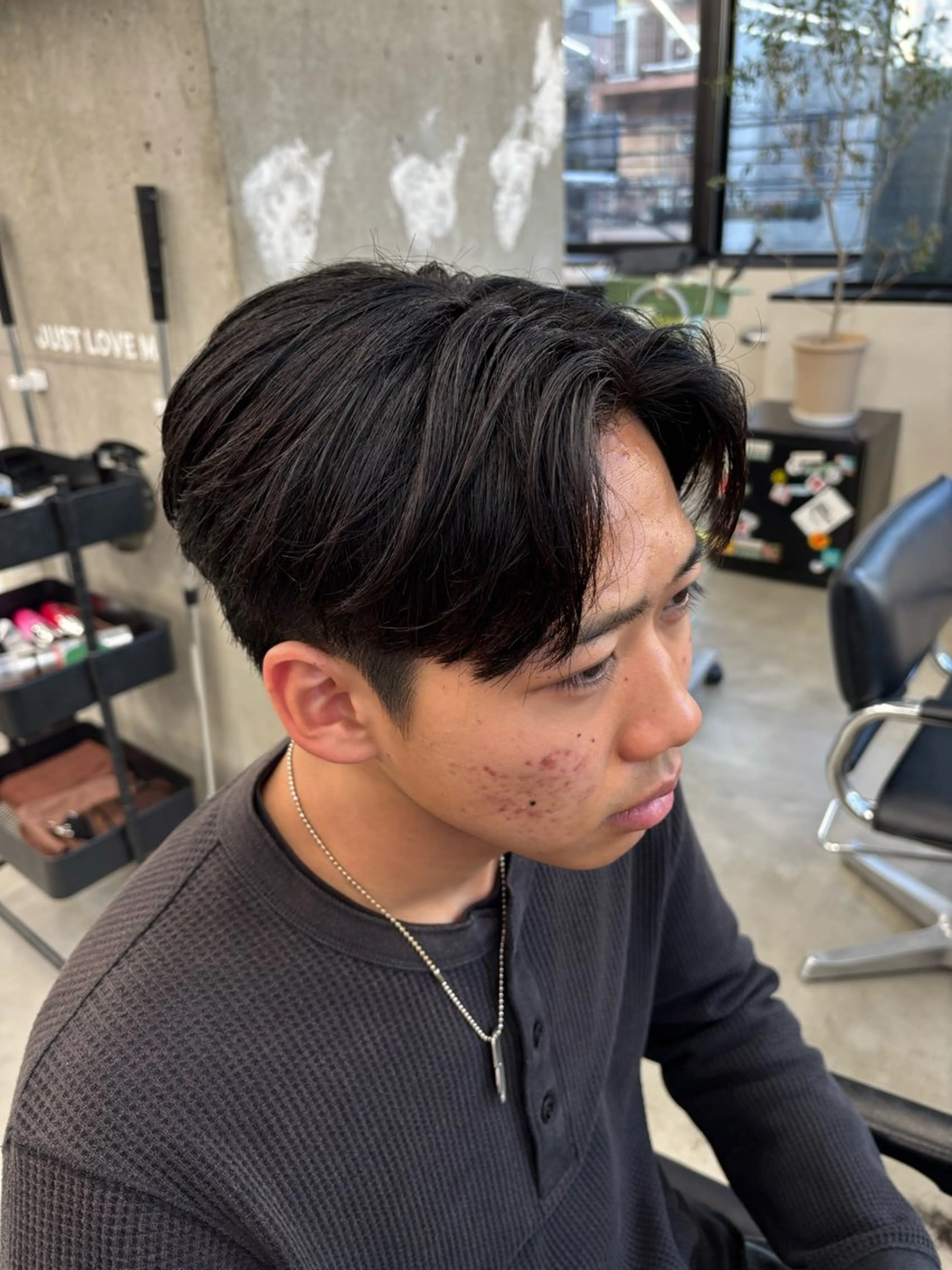 メンズ センターパート メンズ韓国風 マッシュ メンズパーマ ツーブロック 横浜メンズパーマ/ シャドウ/ショウゴのヘアスタイル