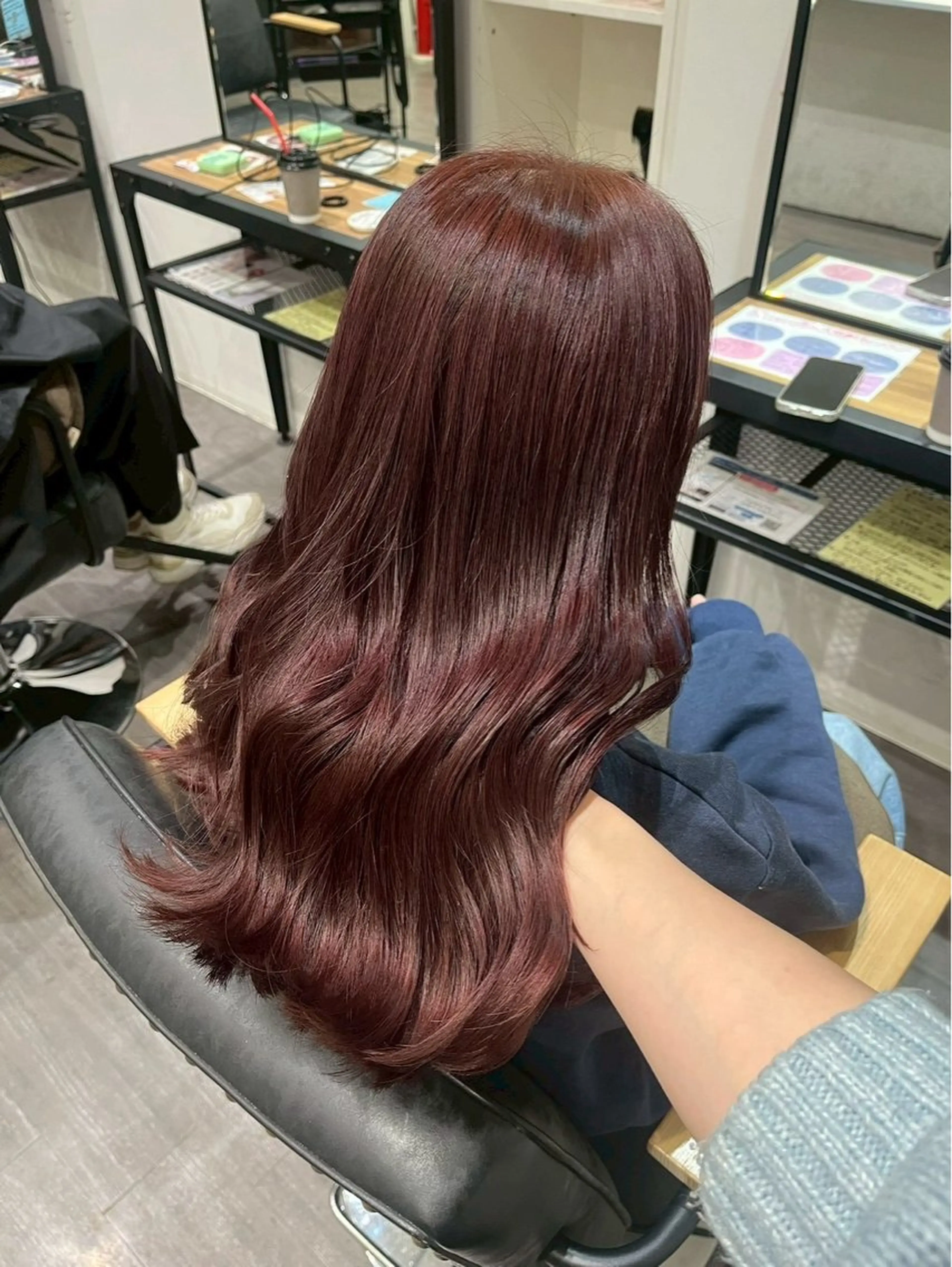 ロング ピンクブラウン ヘアカラー ひな/ カラーモデル🌼のヘアスタイル