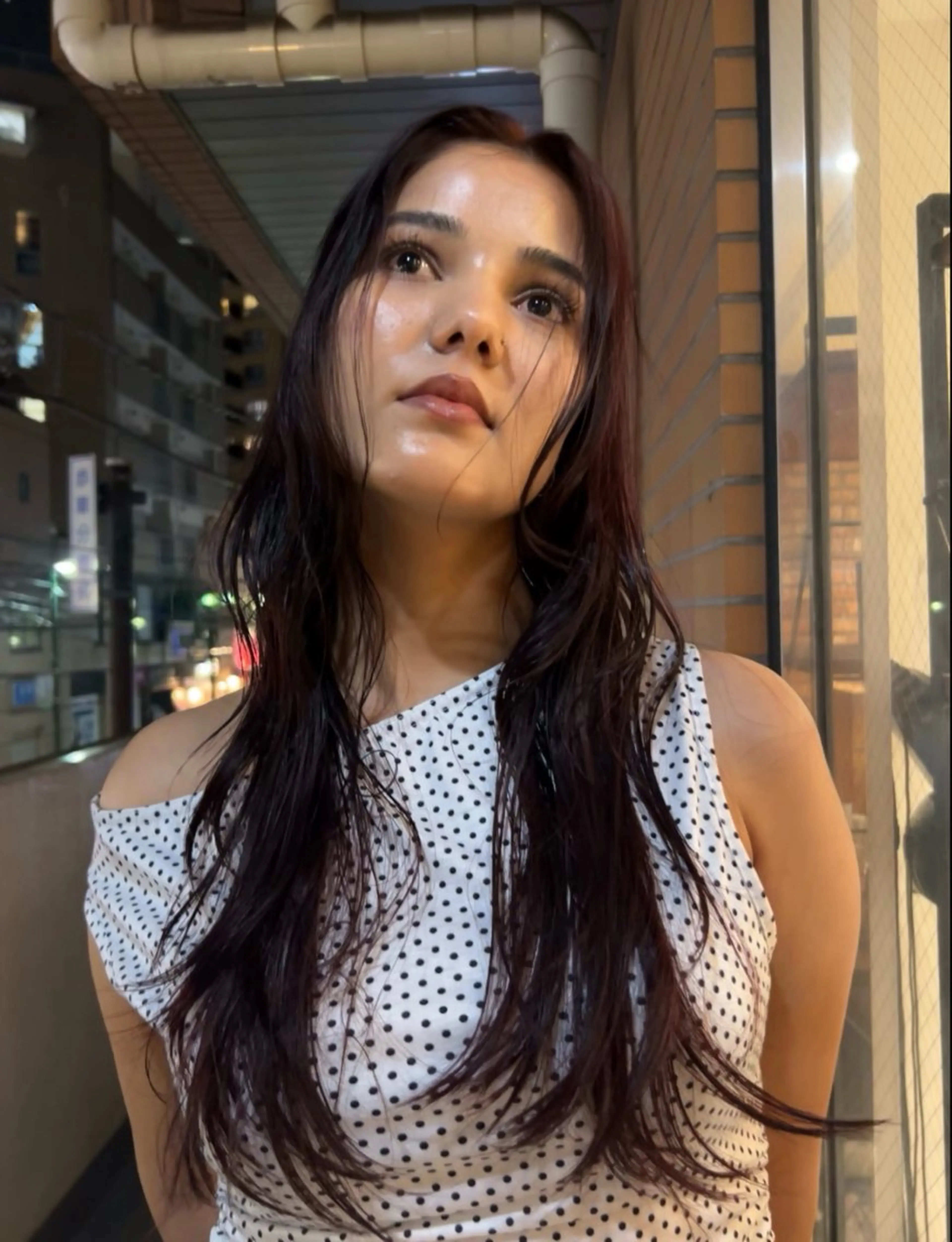 ロング カラー ヘアカラー トリートメント momona english okのヘアスタイル
