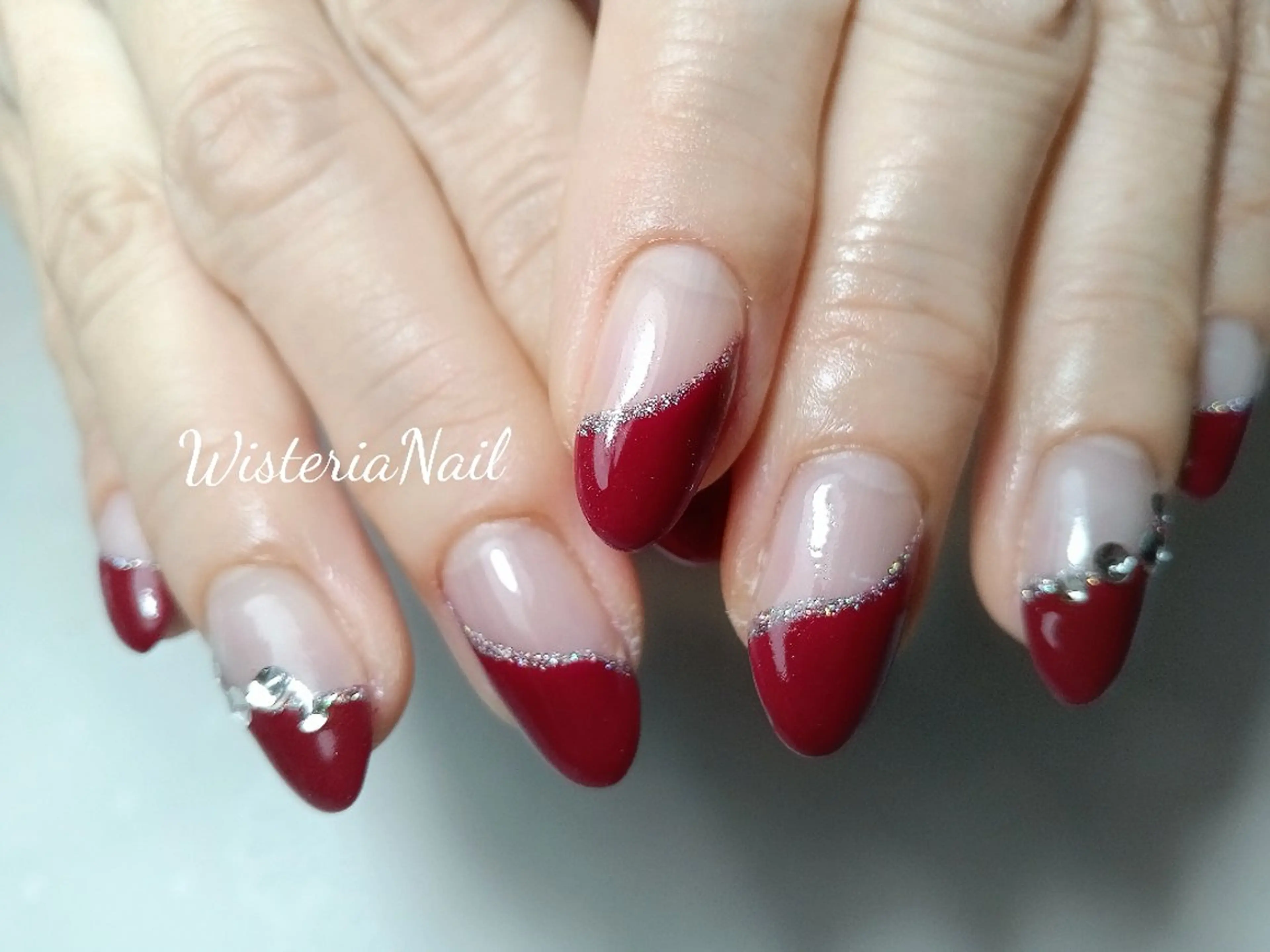 ネイル フレンチネイル キラキラネイル ラメ(グリッター) Wisteria Nail_Yukieのネイルデザイン