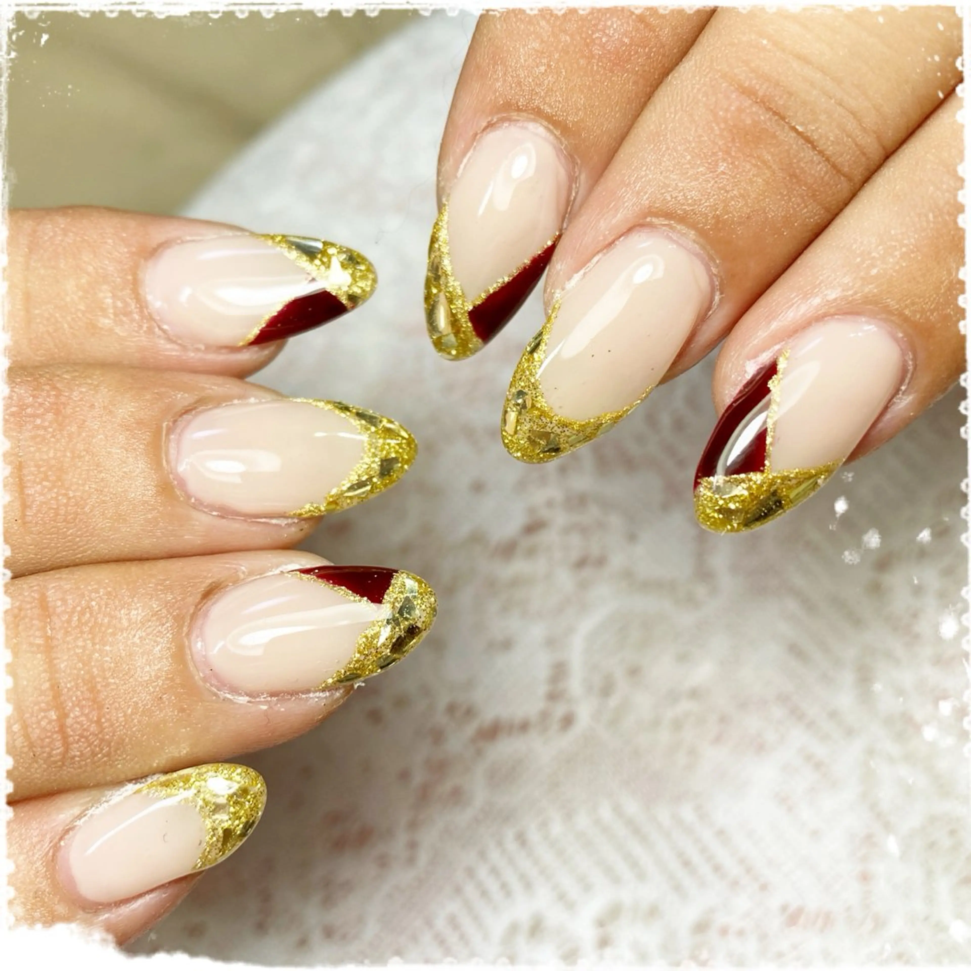 ネイル フレンチネイル ハンドネイル nail salon la reineのネイルデザイン