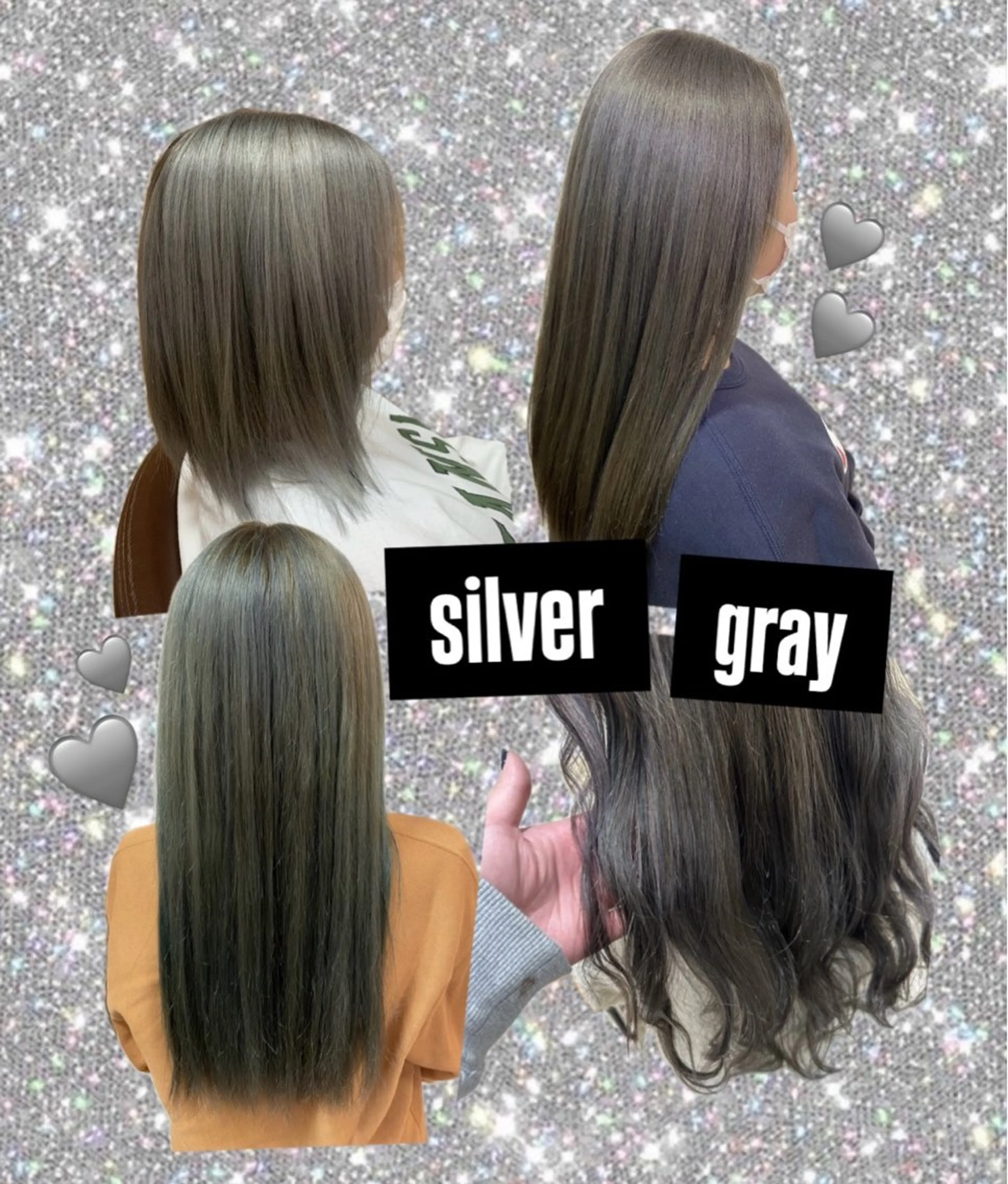 ロング カラー シルバー 木村 彩花のヘアスタイル