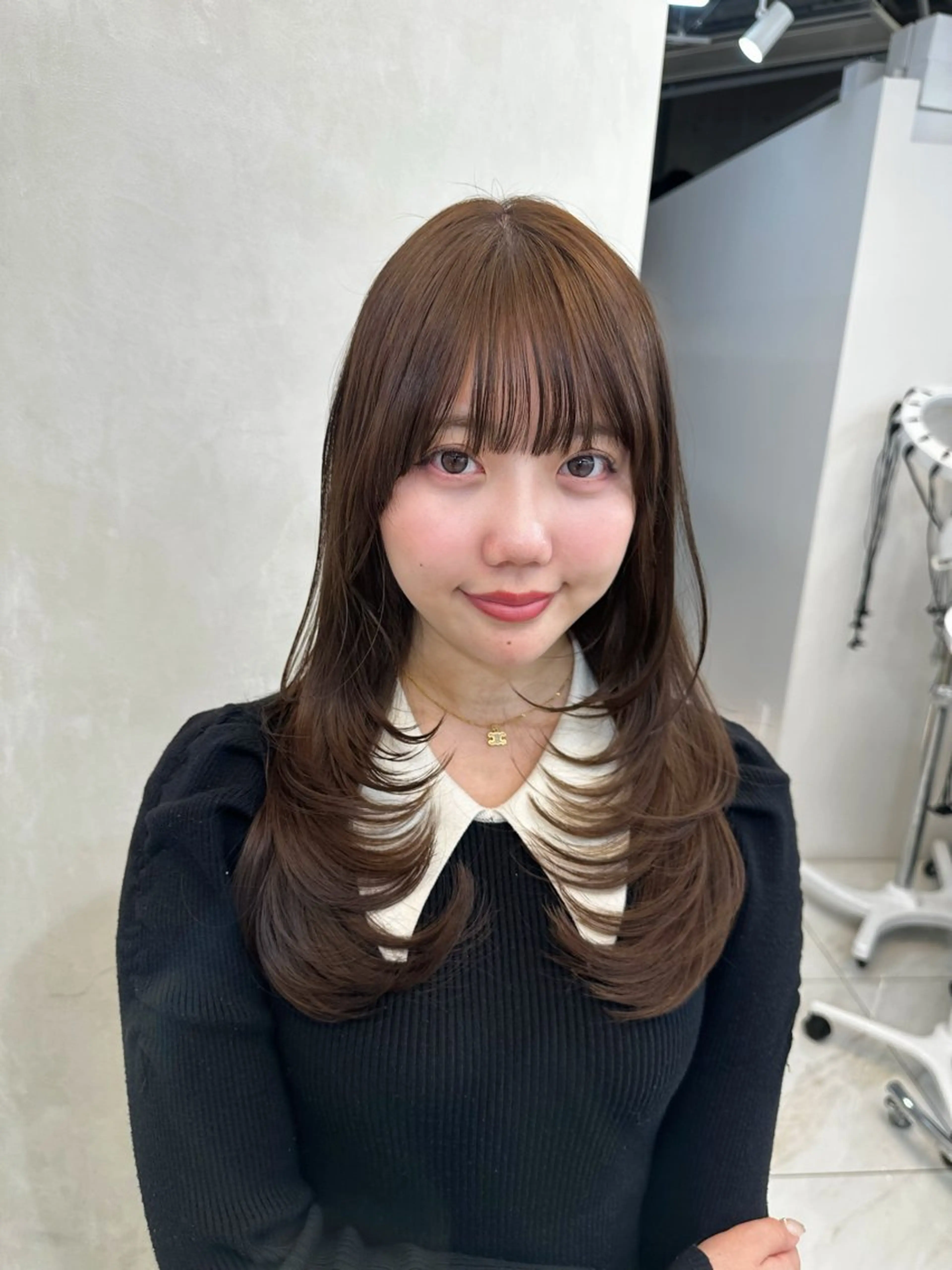 ロング カラー ブリーチ ケアカラー ブリーチなしカラー 髪質改善 韓国風ヘア カット ヘアカラー トリートメント ヘアセット 韓国風レイヤーカラー ライムのヘアスタイル