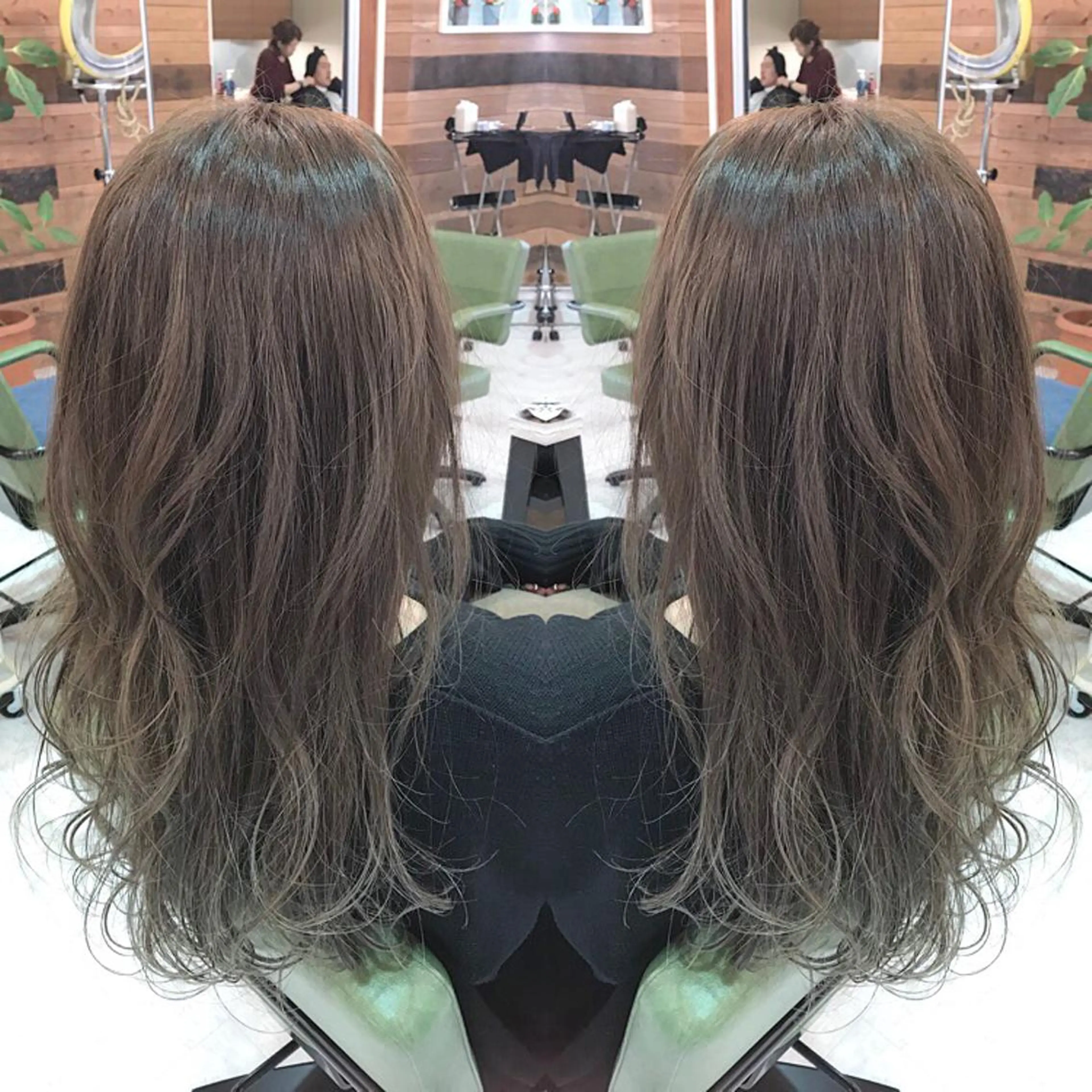 セミロング ロング カラー ハイライトカラー イルミナカラー ハイライト 青木 茂樹⭐️ 透明感カラーのヘアスタイル