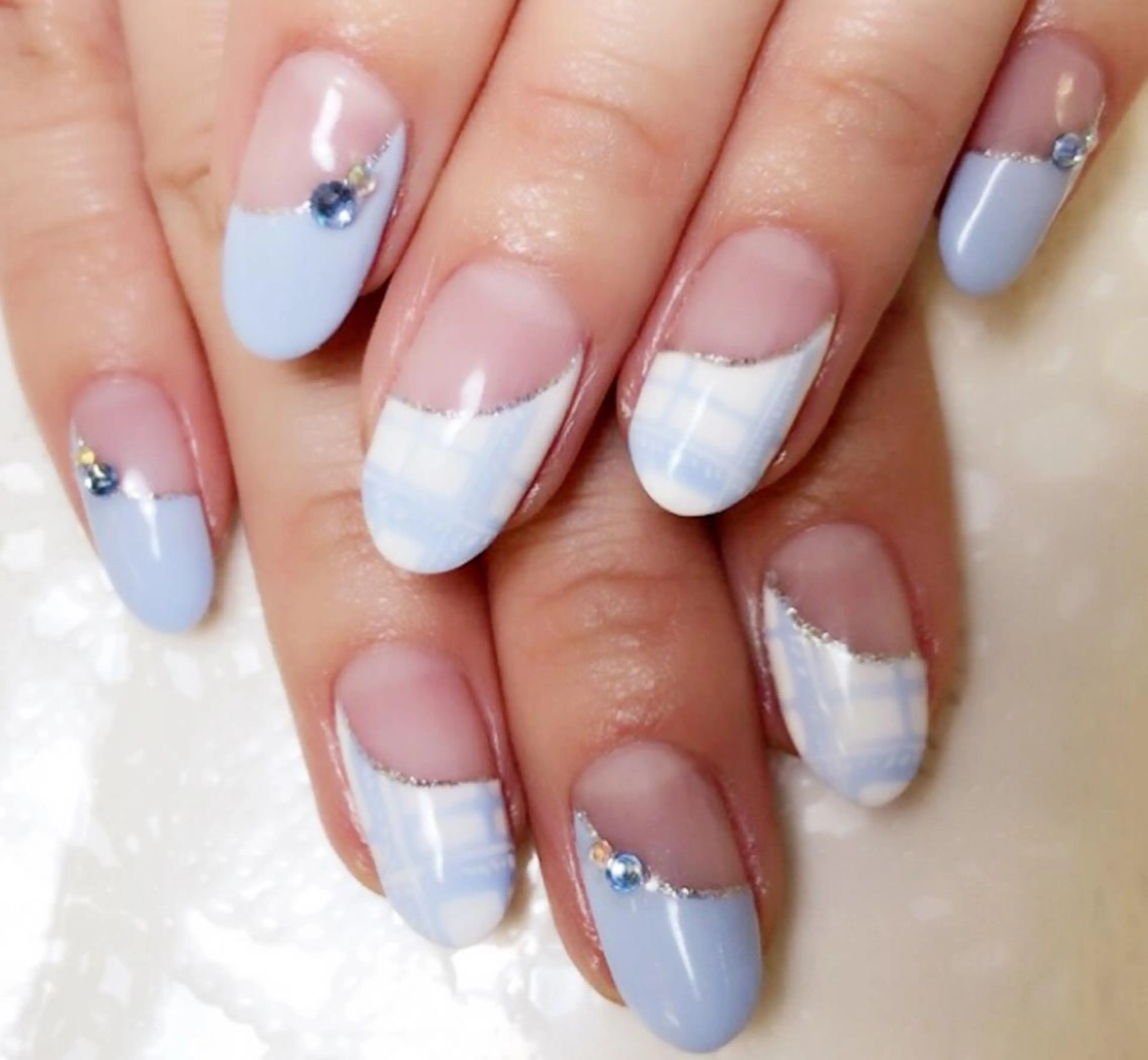 ネイル アートネイル 持ち込み ストーンネイル ハンドネイル ラウバイマノマノ なかざとのネイルデザイン