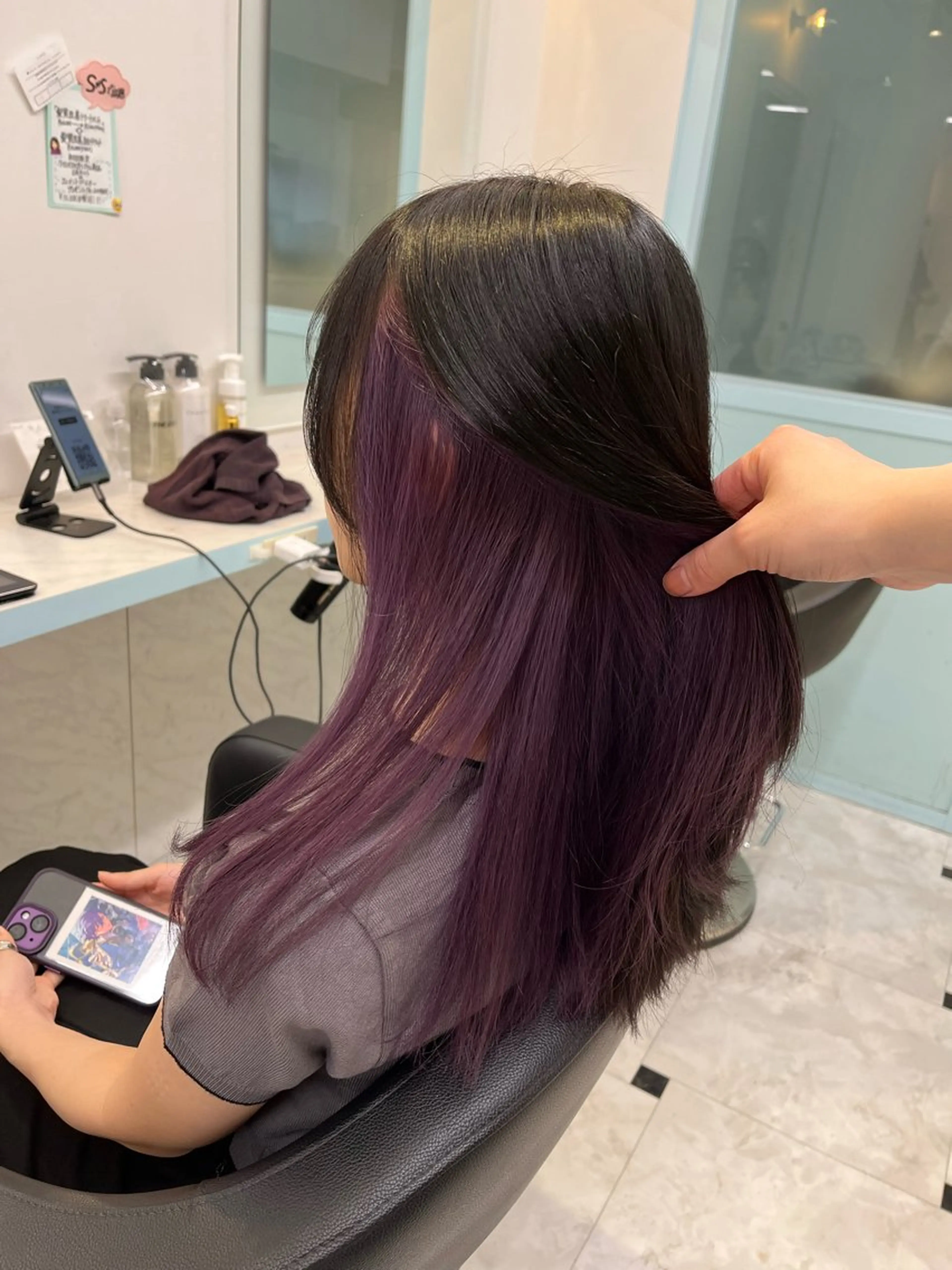 セミロング カラー ヘアカラー トリートメント ブリーチカラー 🩵MIZUKIのヘアスタイル