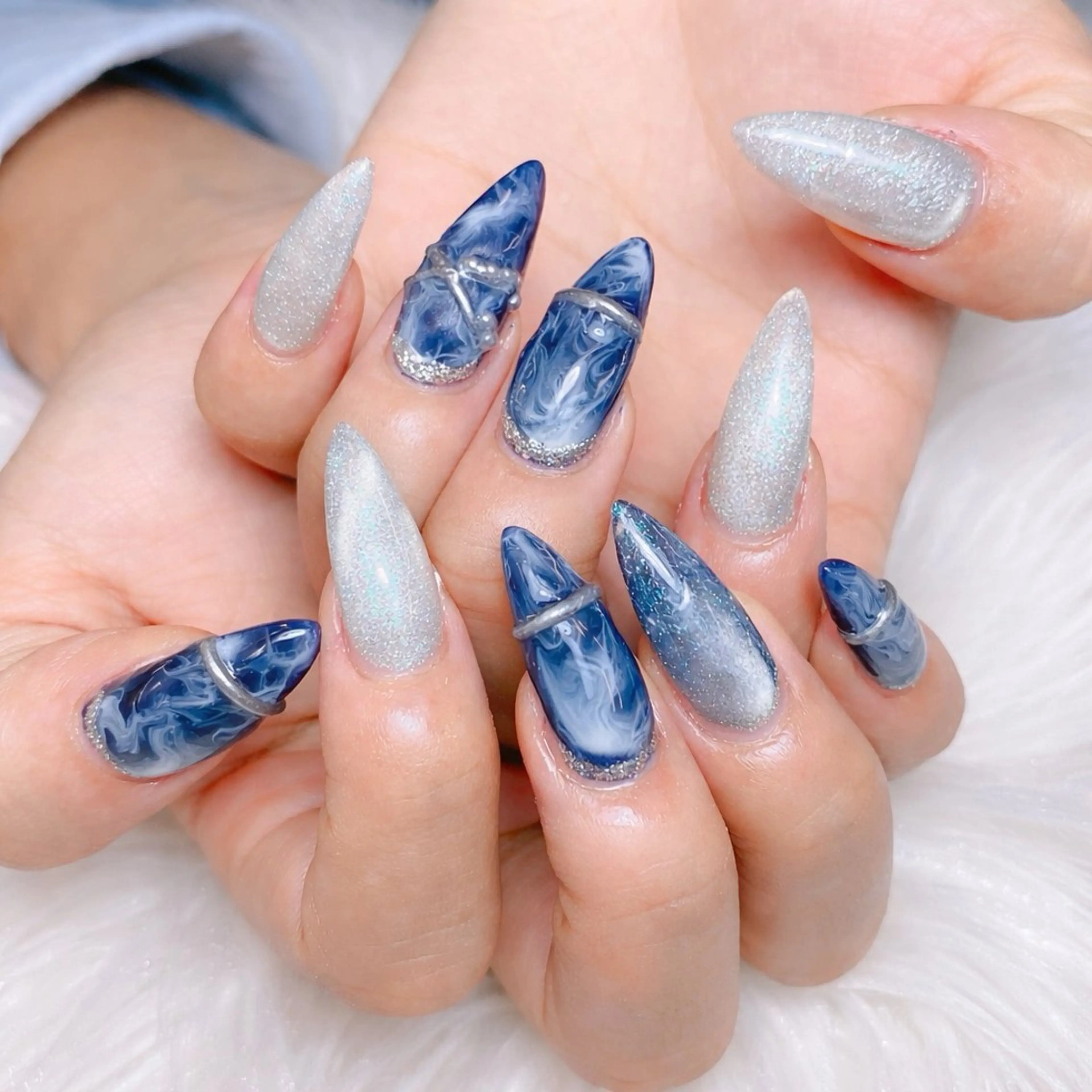 ネイル チークネイル 長さ出し フラッシュネイル フレンチネイル グラデーション ハンドネイル AN NAIL SALONのネイルデザイン