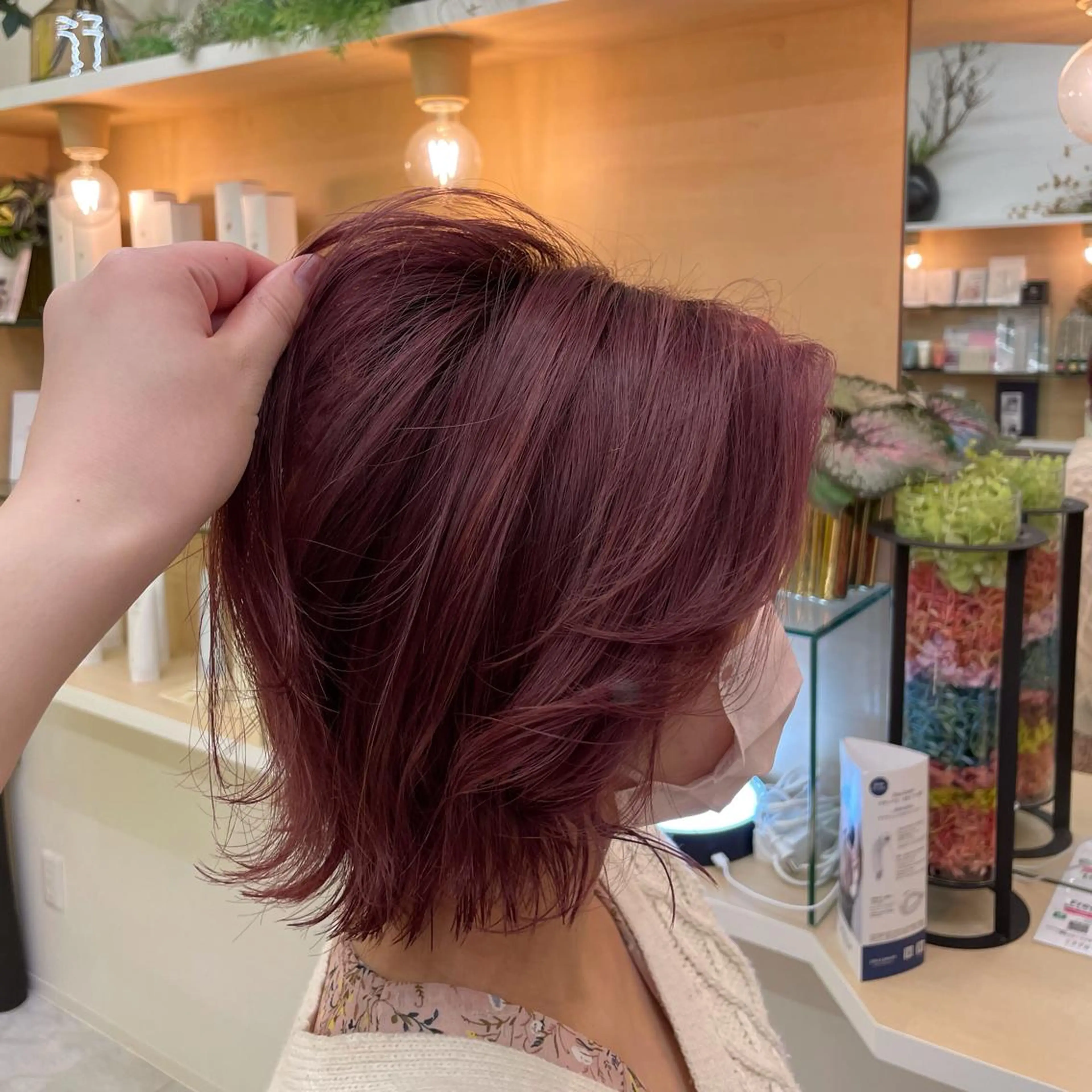 ミディアム カラー パーマ ヘアアレンジ ブリーチ 山下 とよかのヘアスタイル
