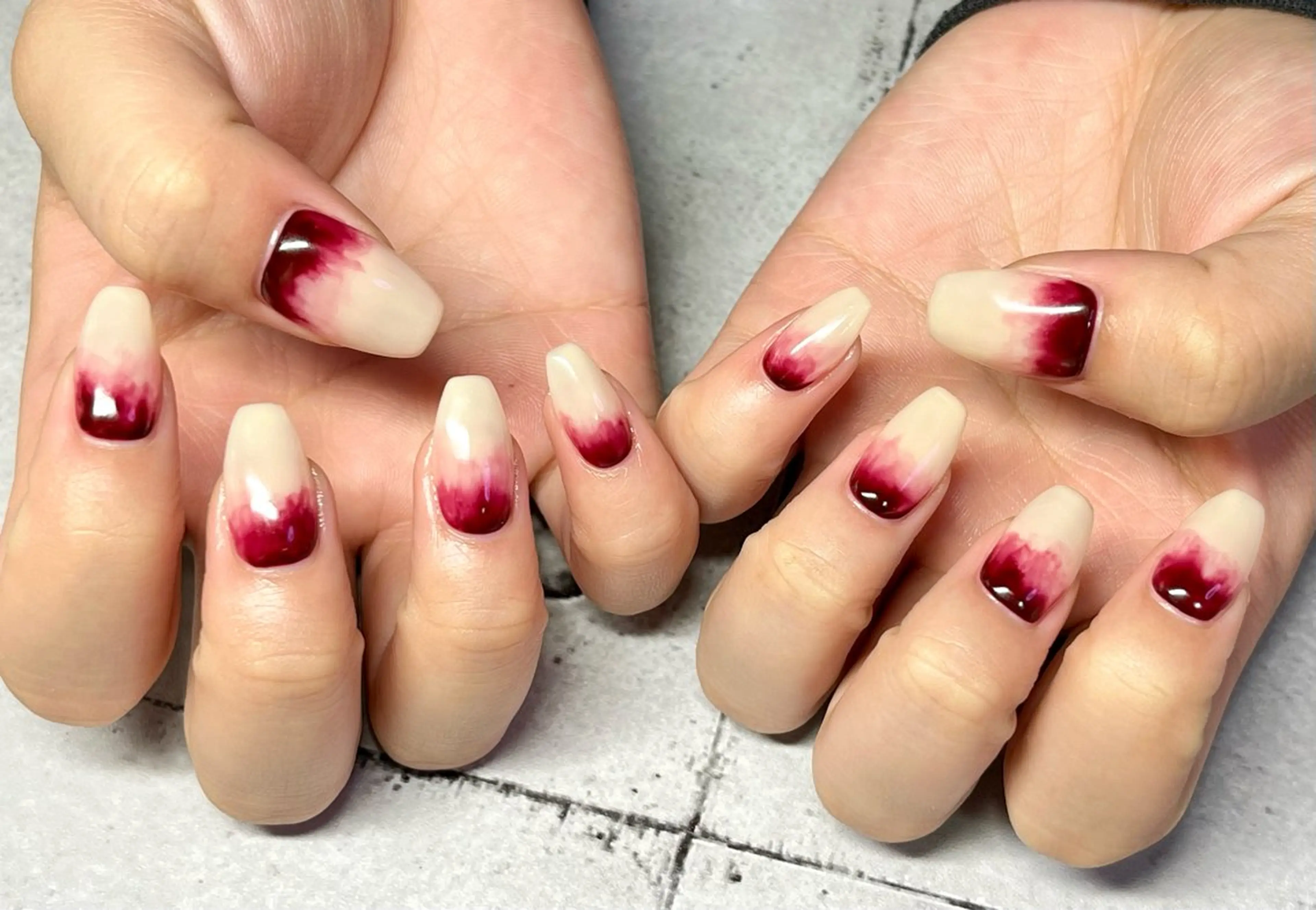 ネイル ニュアンスネイル ハンドネイル まり りぃ〜んのネイルデザイン
