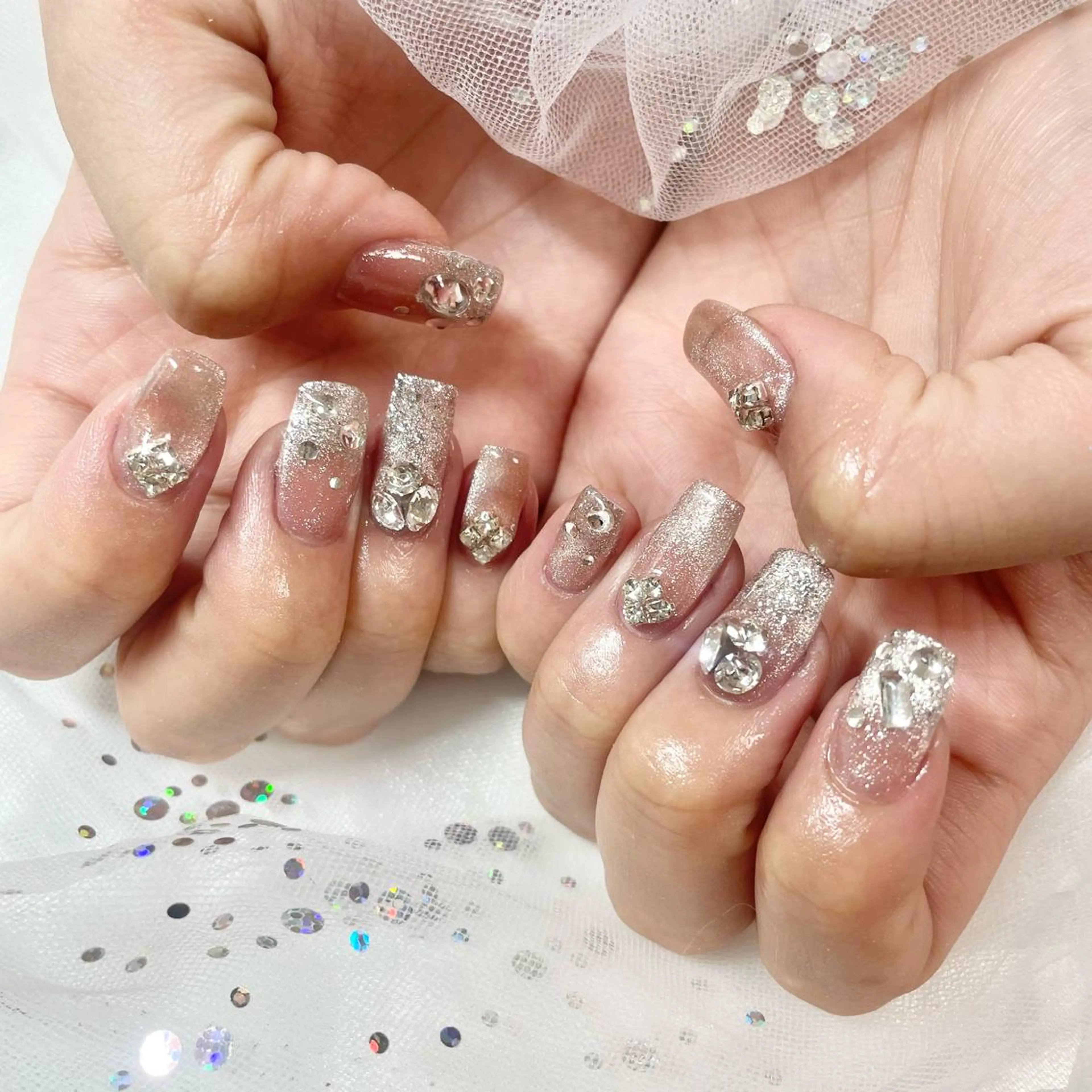 ネイル キラキラネイル マグネットネイル 🎀AYAKO 🎀中韓ネイルのネイルデザイン