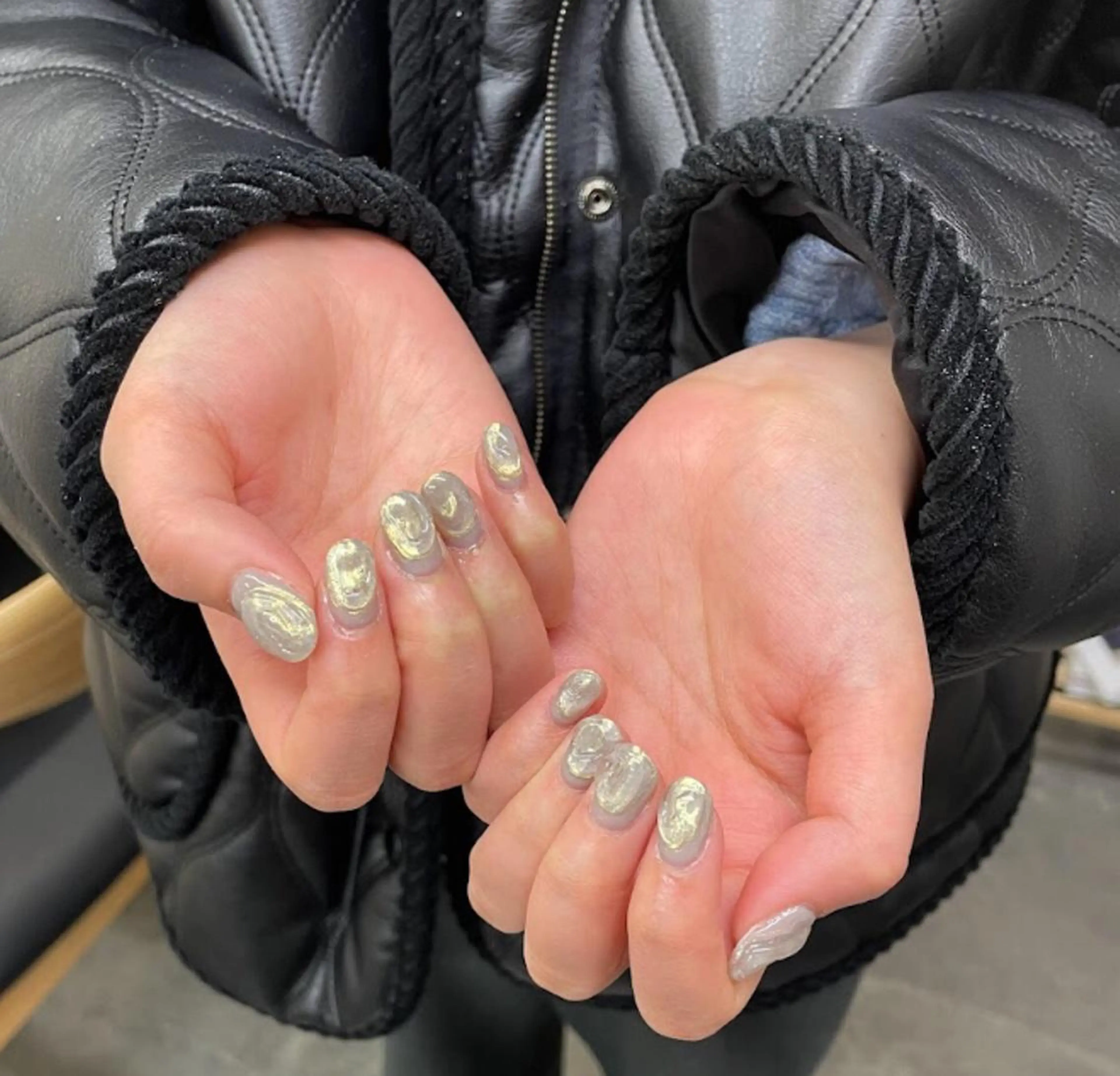 ネイル アートネイル ボルドー クリアネイル ジェルネイル ミラーネイル nailstudio eviz新宿店のネイルデザイン