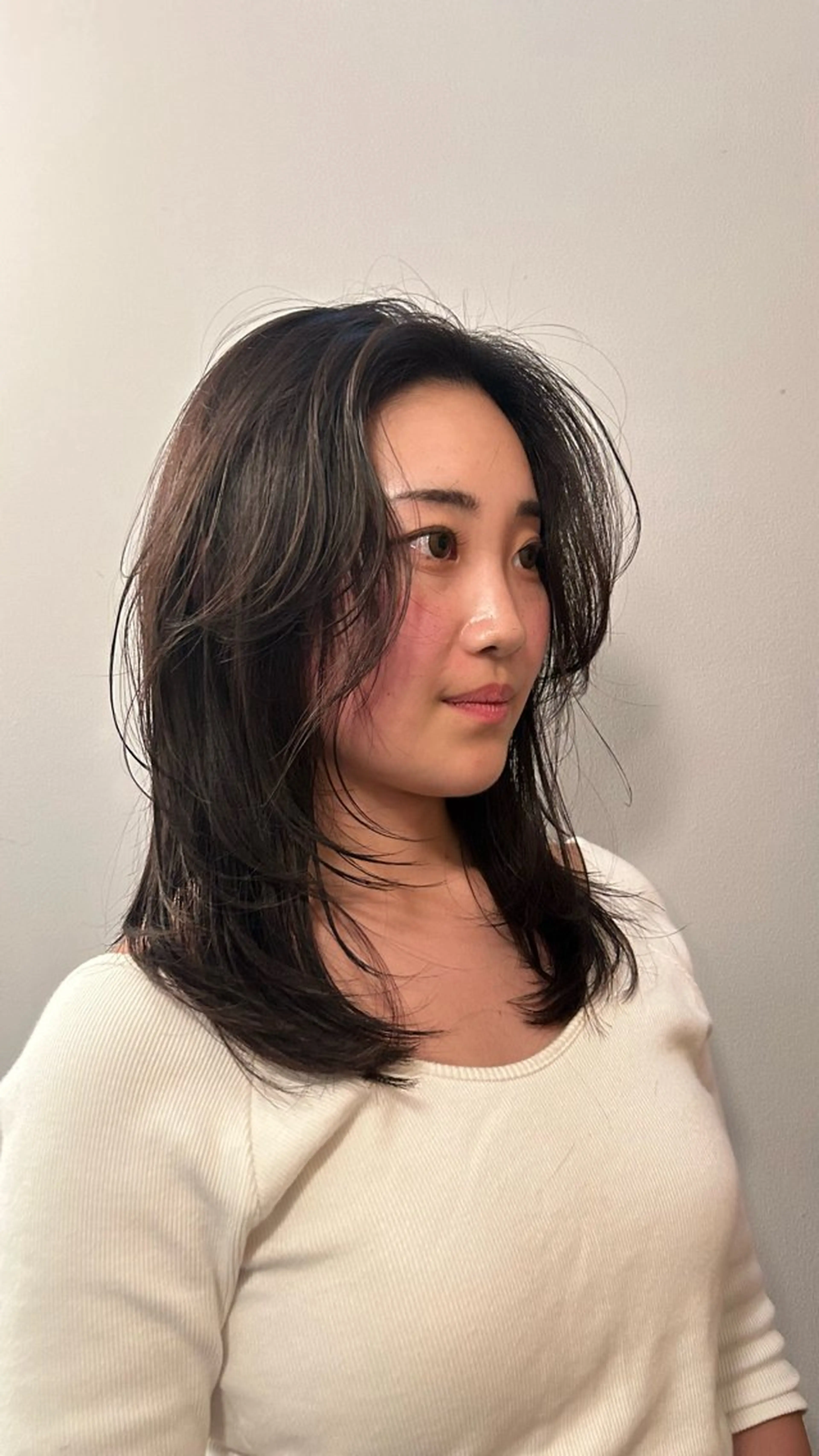 ミディアム レイヤーカット ヘアカラー トリートメント 🌿ボブ パーマ高橋啓太🌿のヘアスタイル