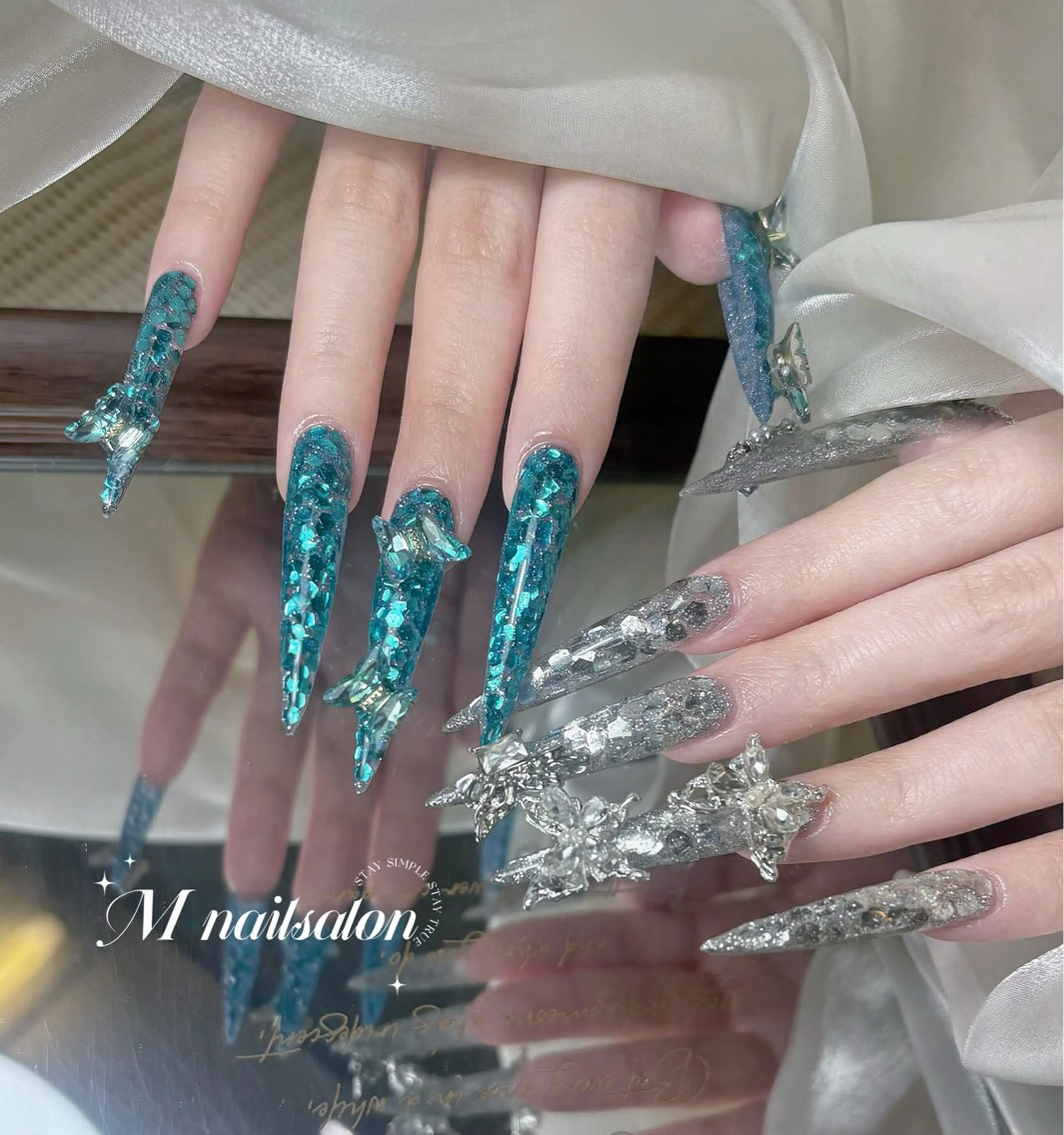 🔥【MAXチップ長さだし10本】🏆持ち込みデザインパーツつけ放題💎💎の写真