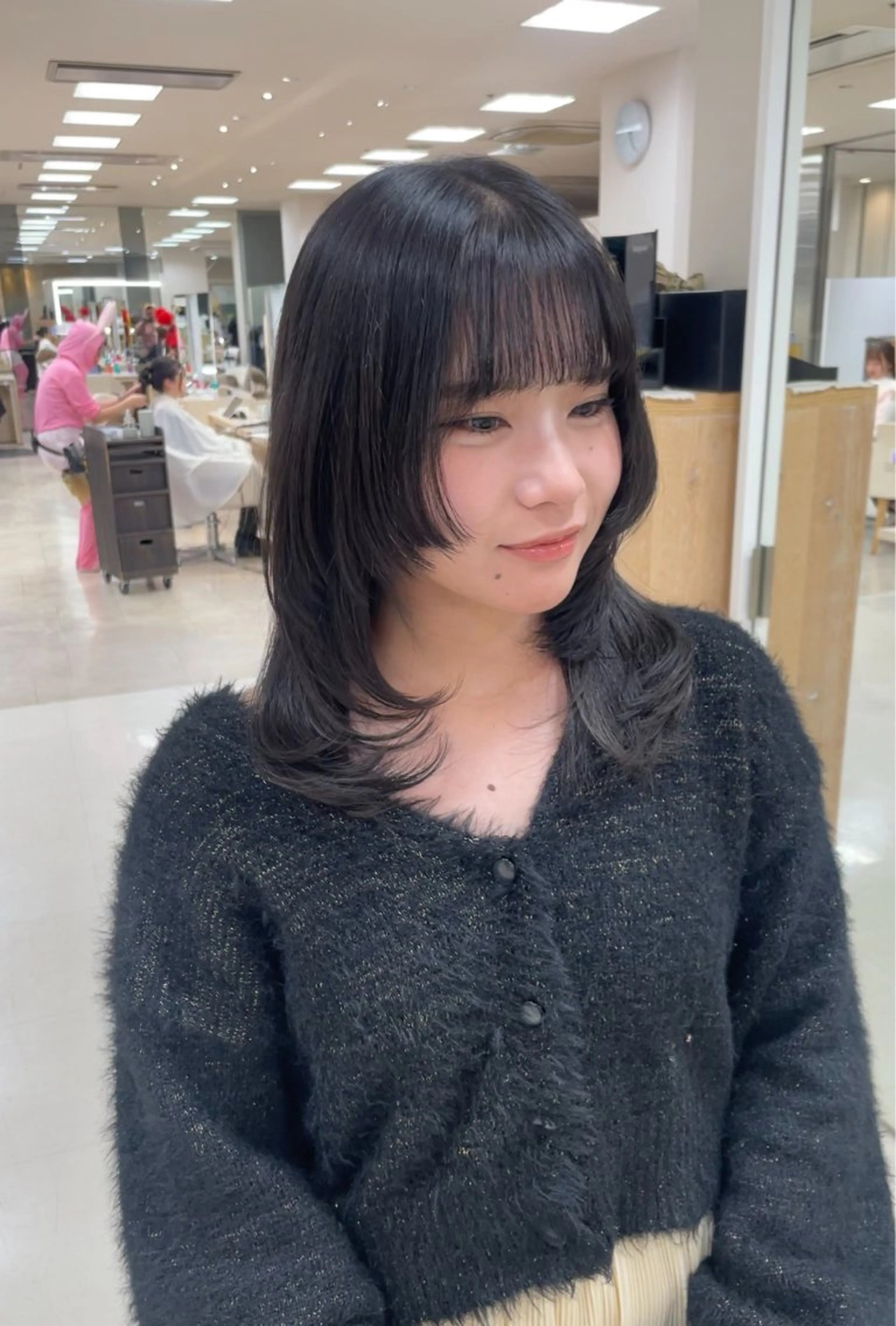 ロング シャドウパーマ／骨格 矯正カット　トモキのヘアスタイル