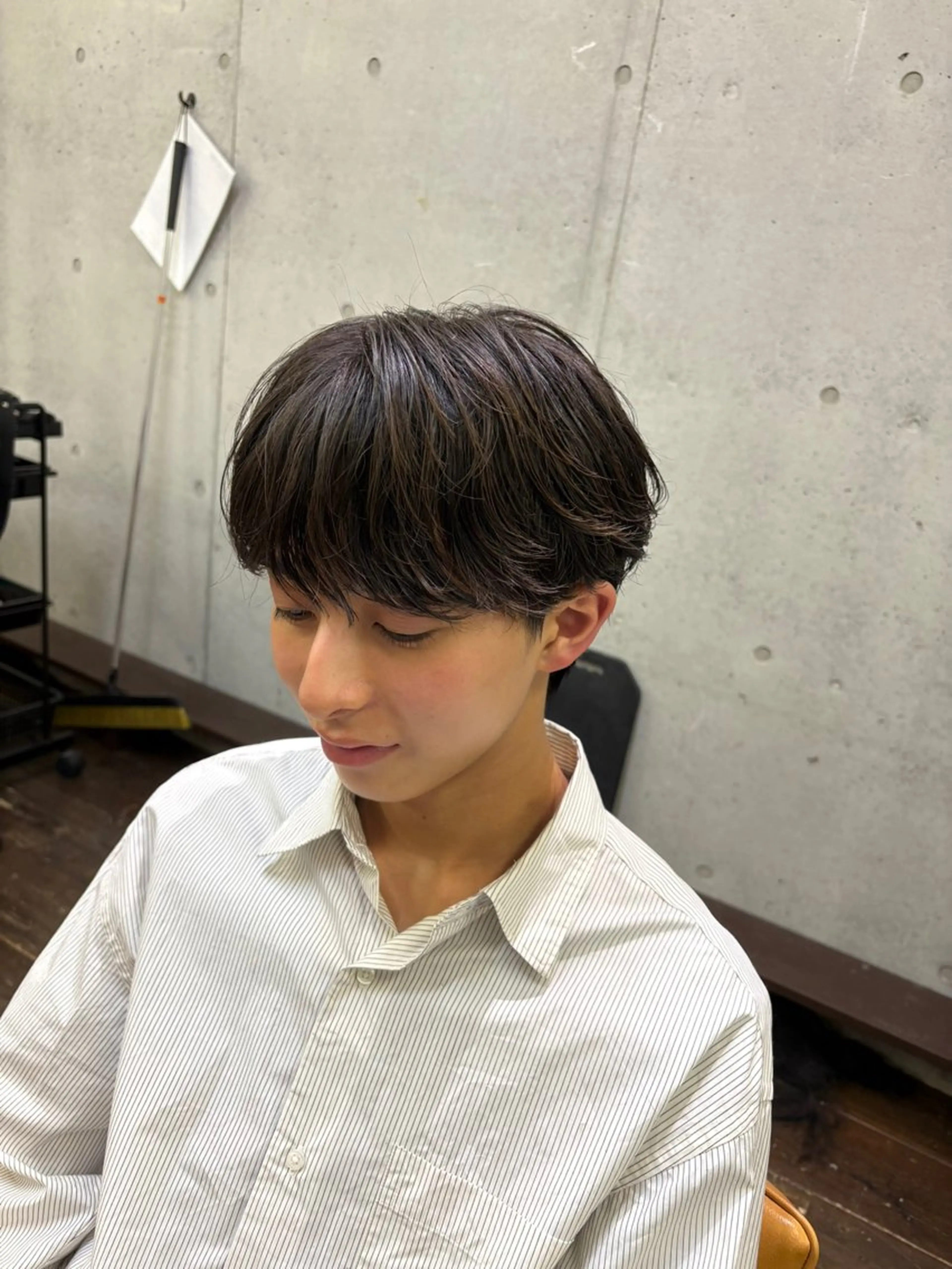 パーマ メンズ マッシュ シースルーマッシュ 山口 陽平のヘアスタイル