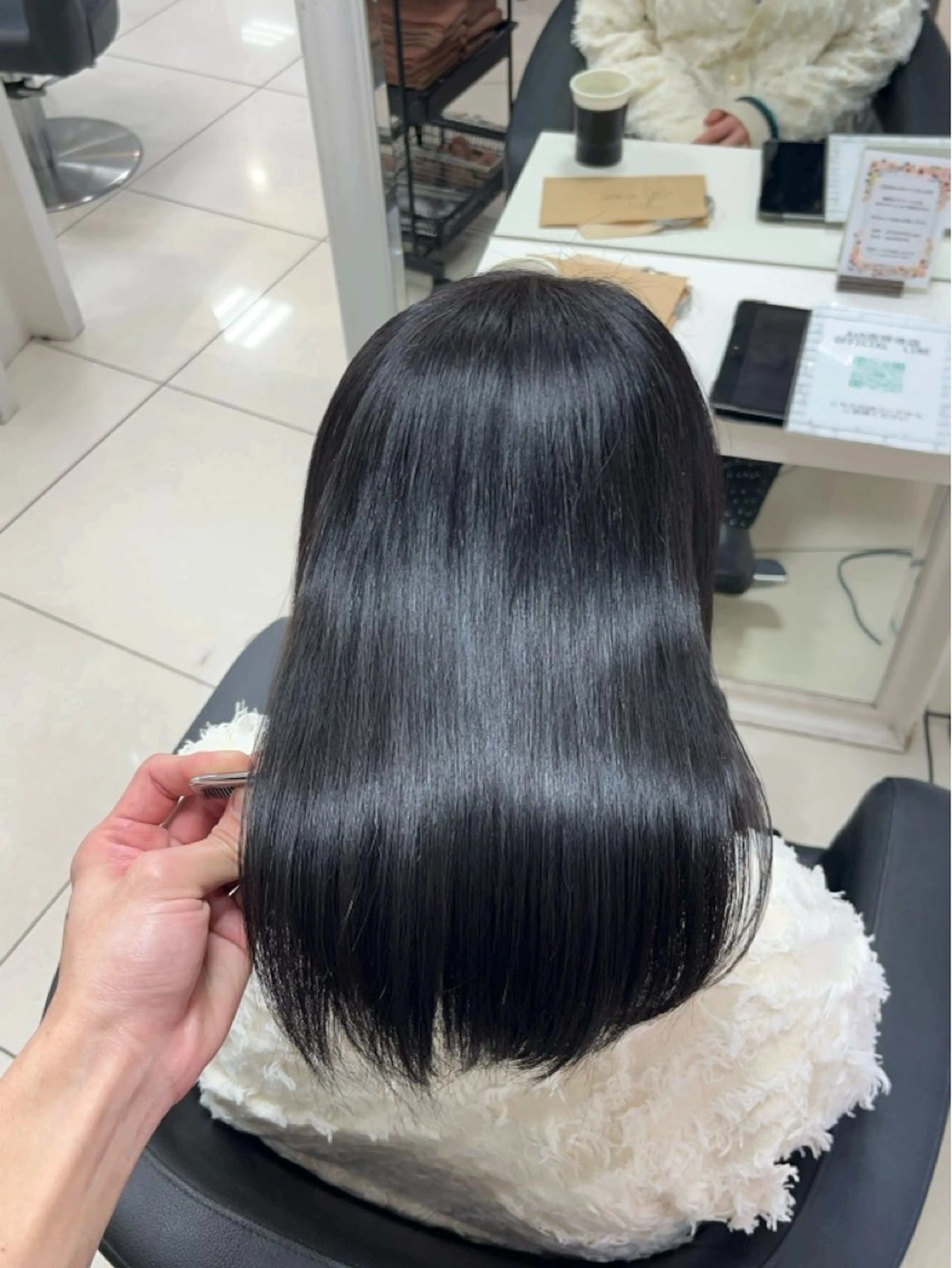 ロング パーマ カット 縮毛矯正 縮毛矯正指名No.1 艶カラー/SHIMAのヘアスタイル