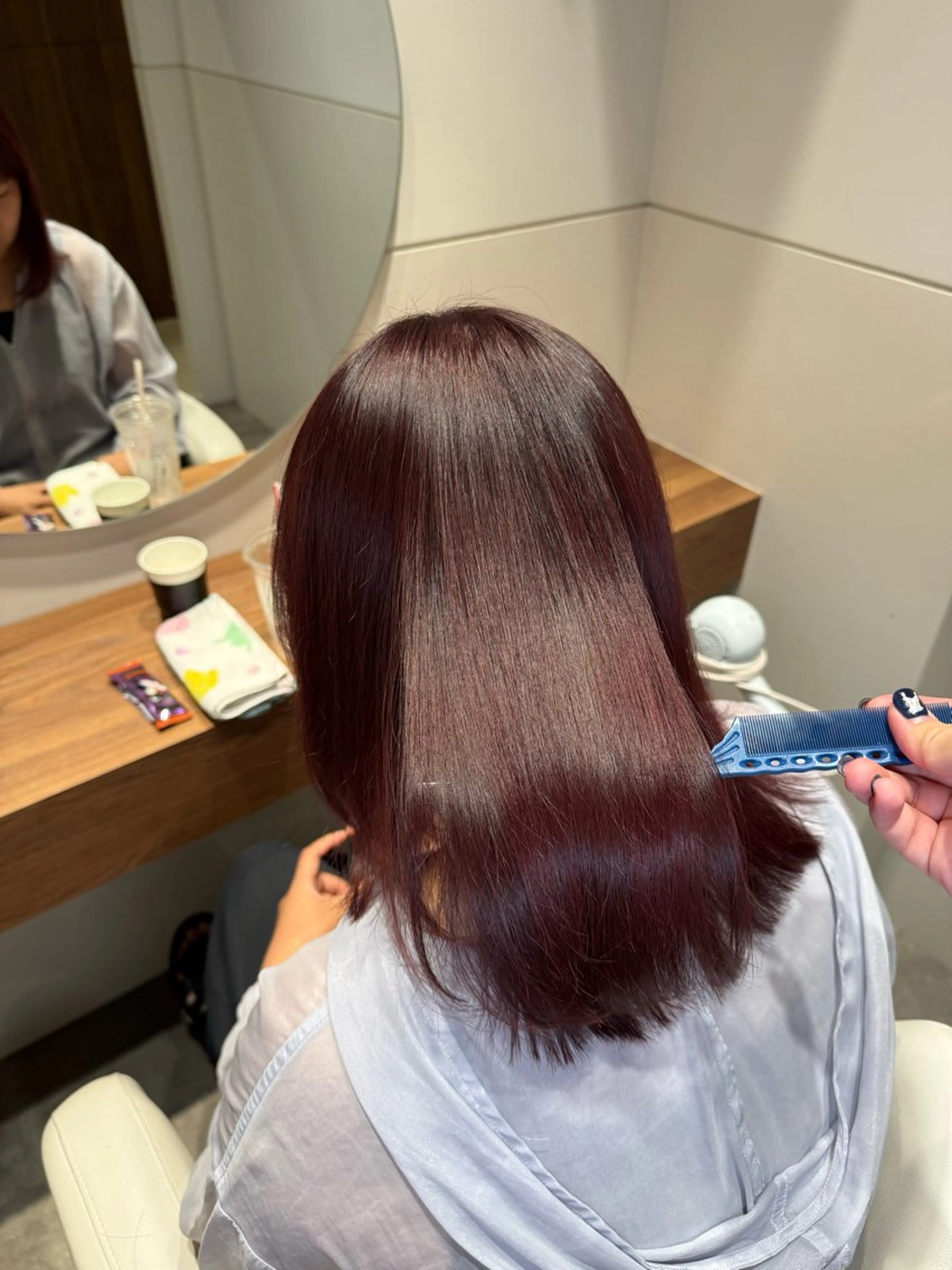 ミディアム カラー ダブルカラー レッドカラー オタク特化美容師💟 チバコナツのヘアスタイル