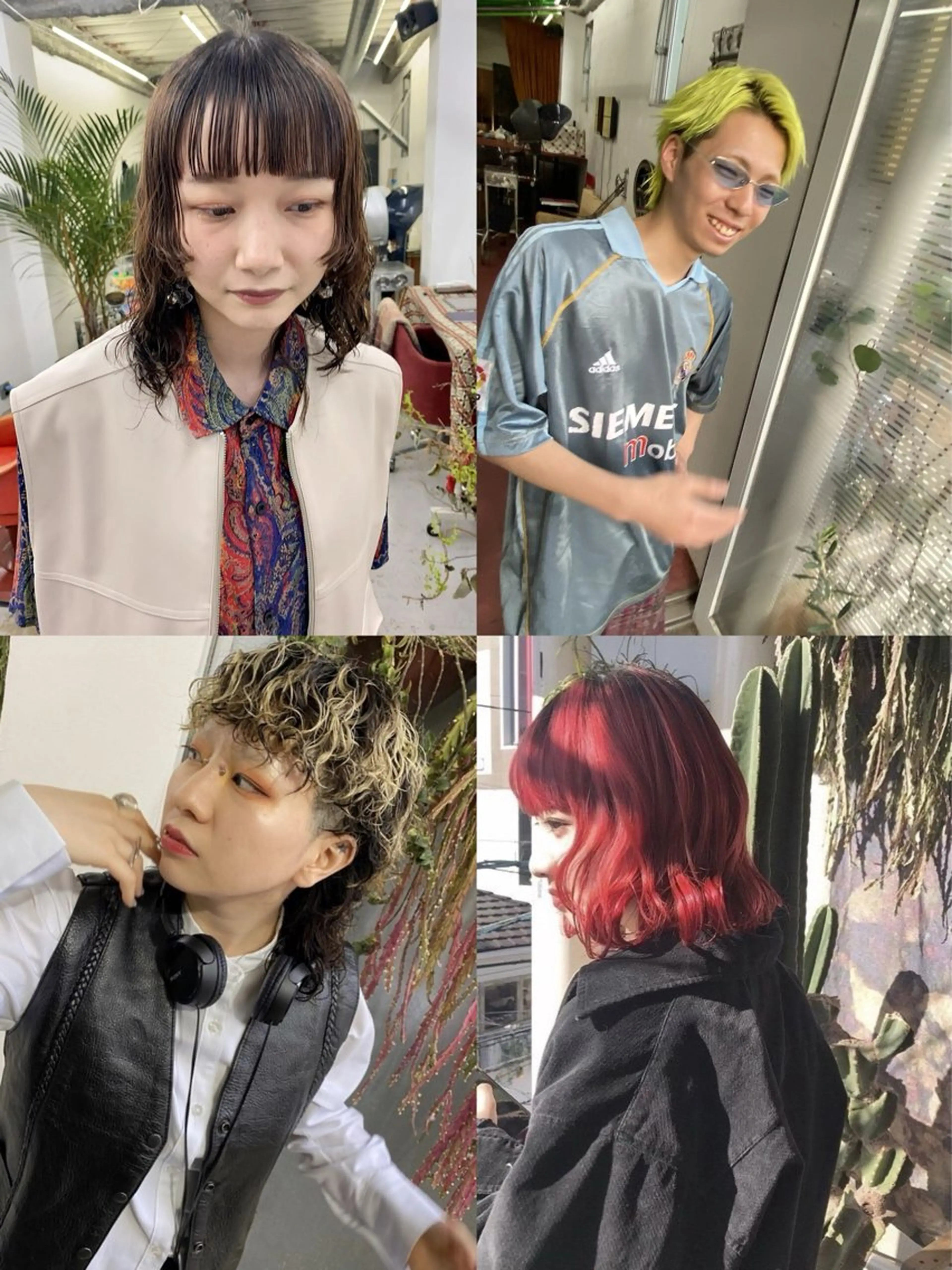 ミディアム カラー パーマ qiie/ワンカラー メンズカット/カラーのヘアスタイル