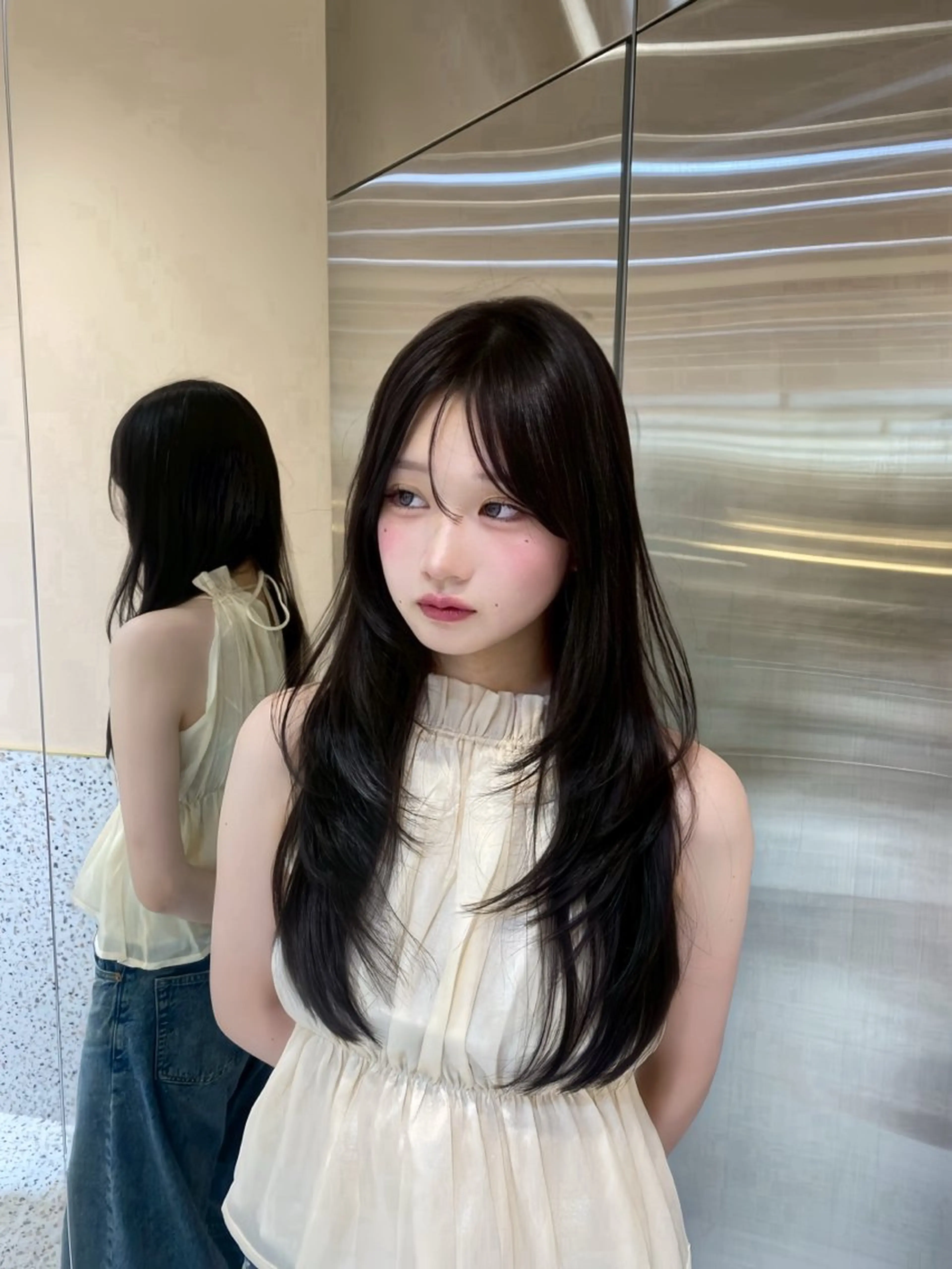ロング カラー ハイレイヤー レイヤーカット ⟡韓国レイヤー/艶髪 /新宿🌙Yuukaのヘアスタイル