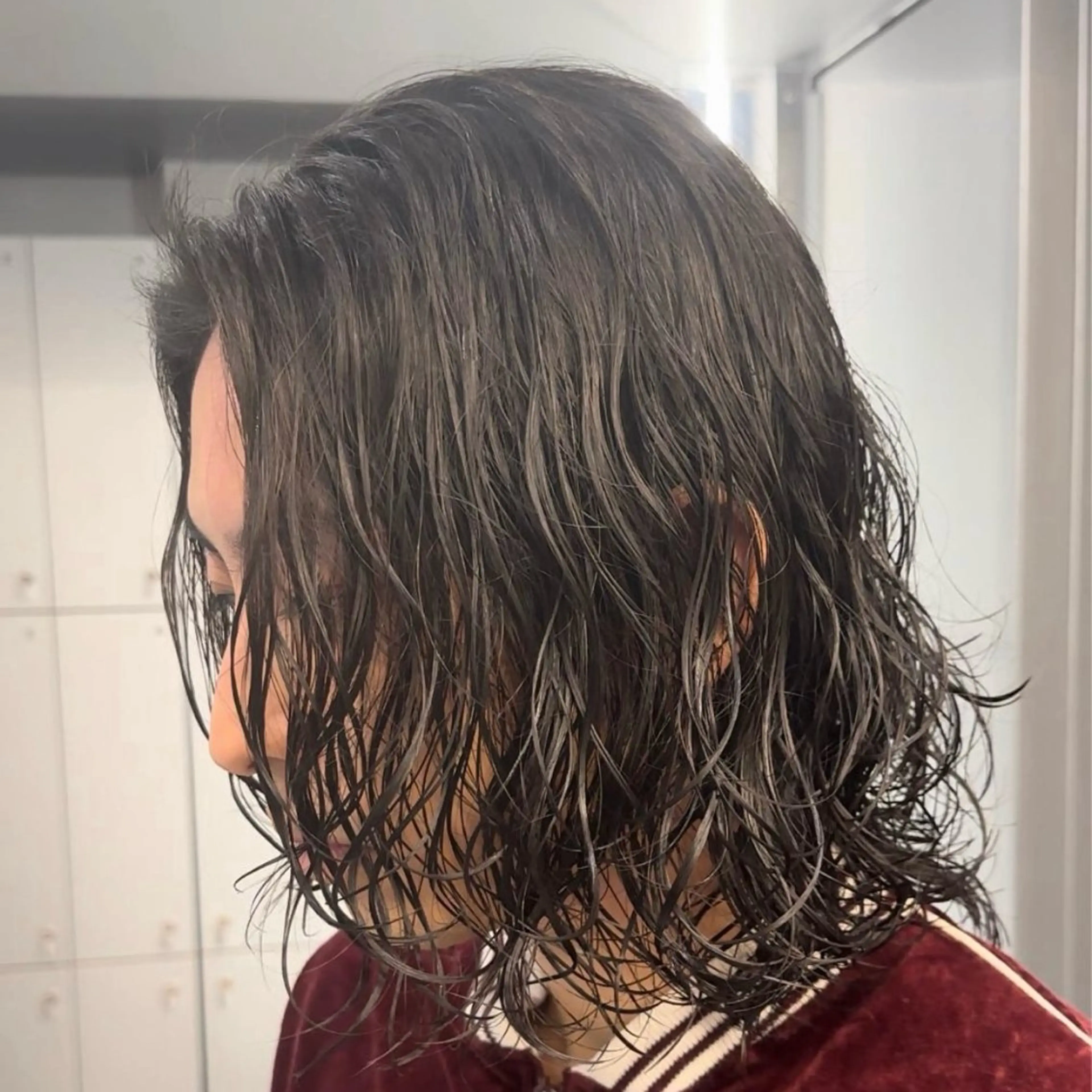 ロング パーマ ヘアアレンジ メンズ カット パーマ fifth 石川 凪のヘアスタイル