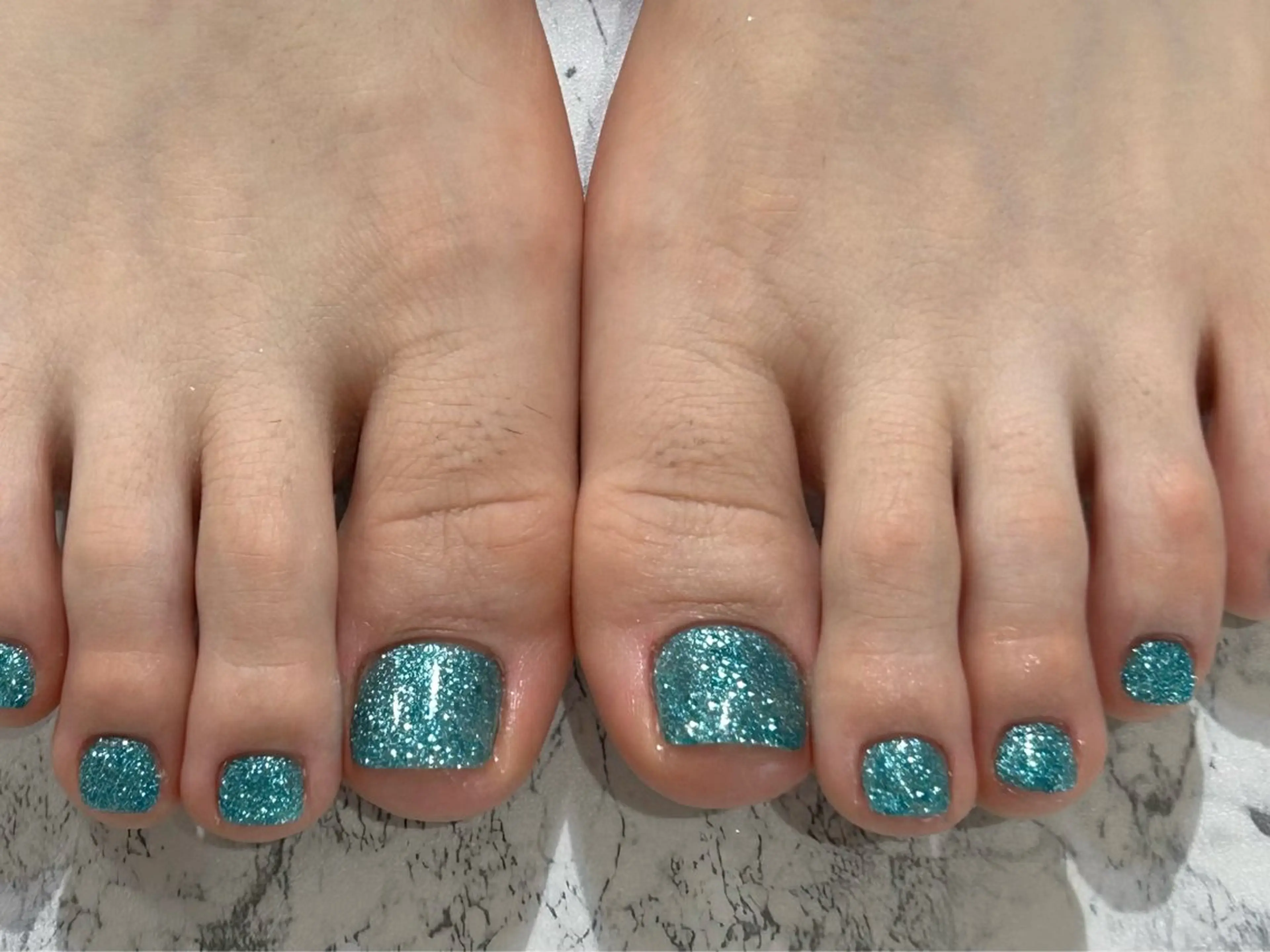 ネイル ブルー ラメ(グリッター) ワンカラーネイル シンプルネイル Bianca栄店 はるなのネイルデザイン