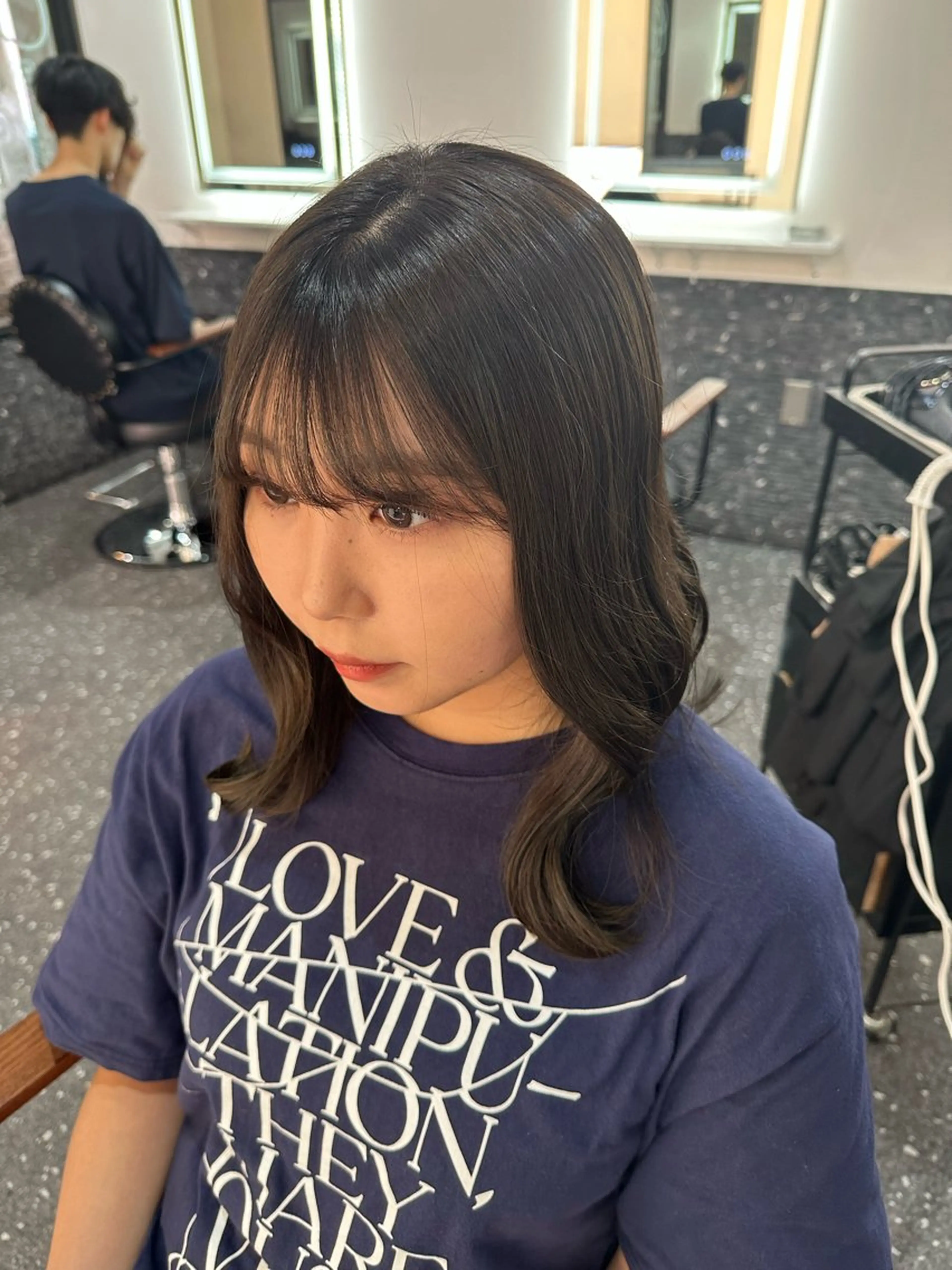 セミロング カラー カット ヘアカラー トリートメント 髪質改善⭐️縮毛矯正 中野⭐️Rinaのヘアスタイル